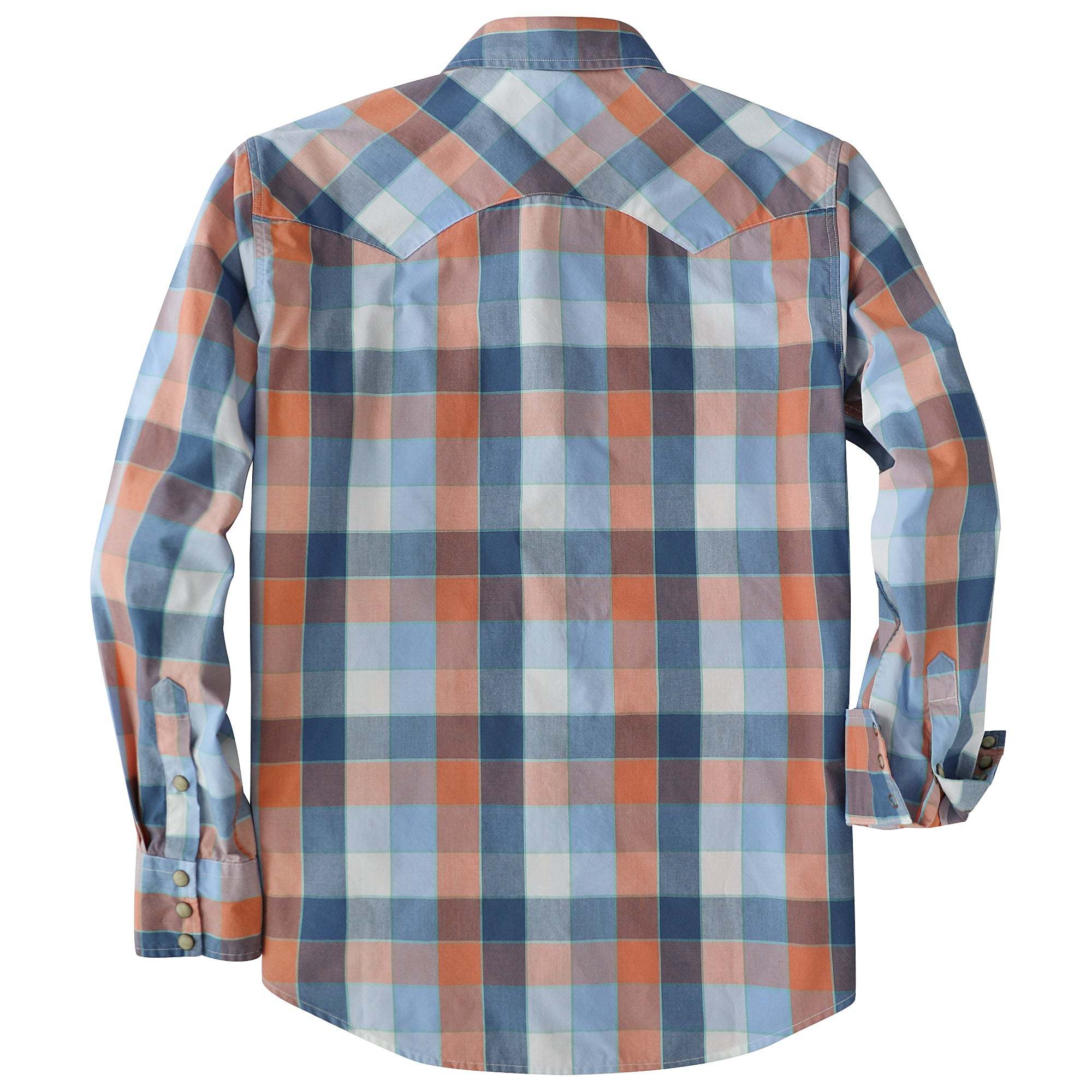 Dubinik? 4.1oz Pearl Snap Shirts For Men Long Sleeve Lightweight Casual Sawtooth Pocket Western Plaid Cowboy Cotton Vintage Work Shirt#48020