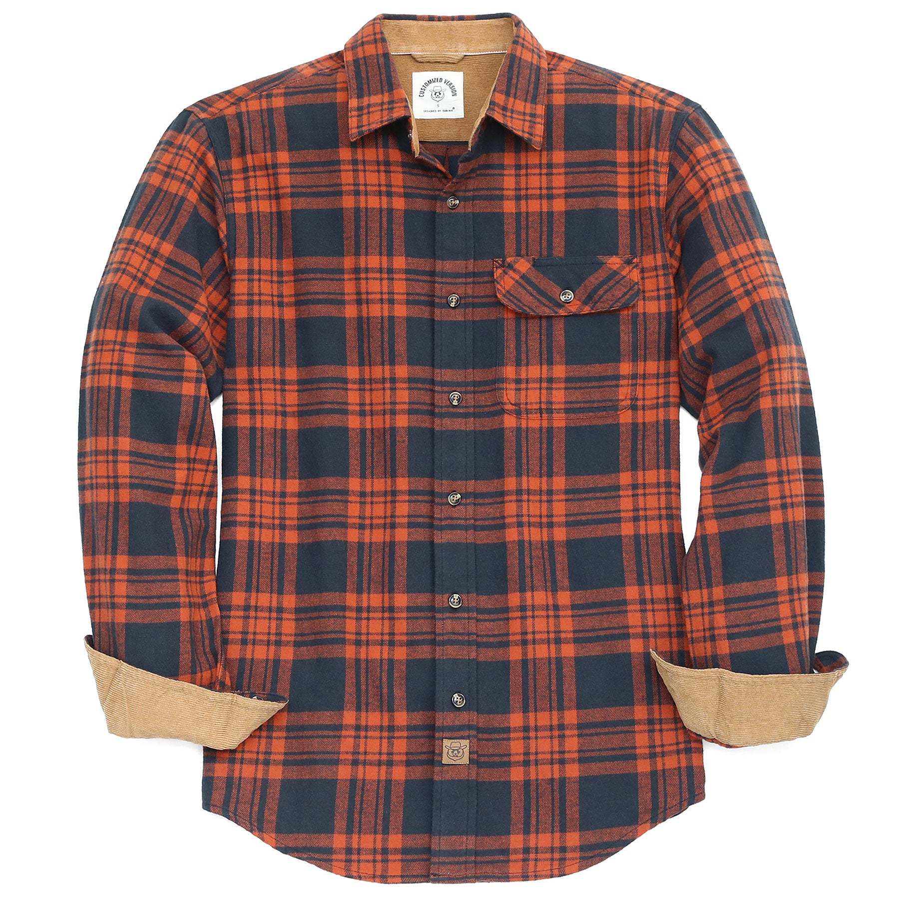 6oz Mens Midweight Flannel Shirts Long Sleeve Casual Button Down Brushed 100% Cotton Shirt#1016