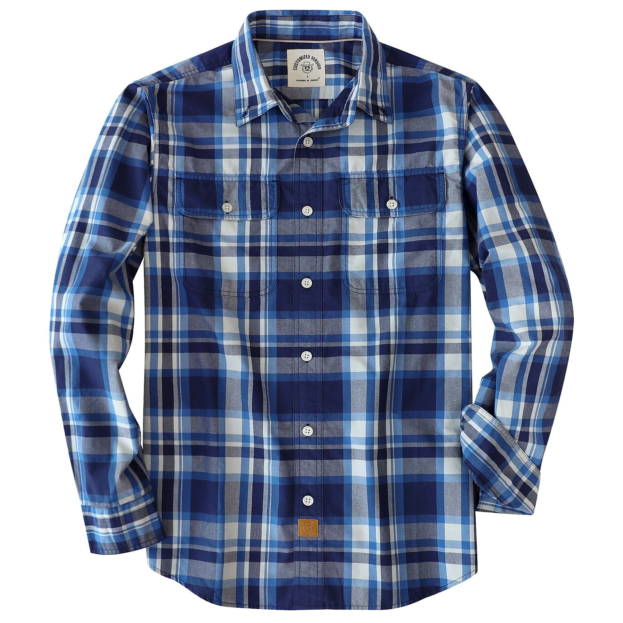 Dubinik? 4.1oz Mens Long Sleeve Button Down Shirts Casual Plaid Shirt with Practical Double Pockets Comfortable and Soft#0050003