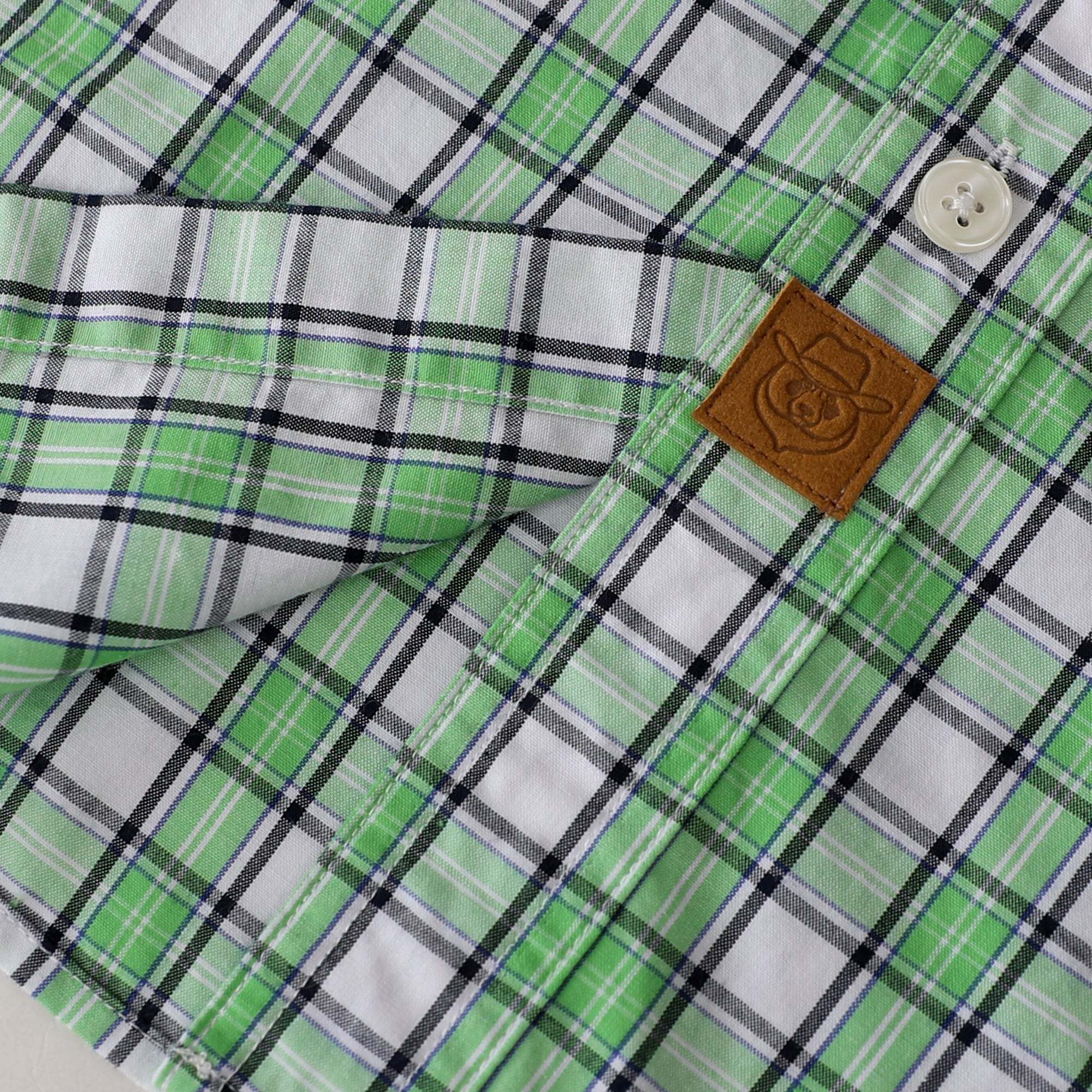Dubinik? 4.1oz Mens Long Sleeve Button Down Green Shirts Casual Plaid Shirt with Practical Double Pockets Comfortable and Soft#0050008