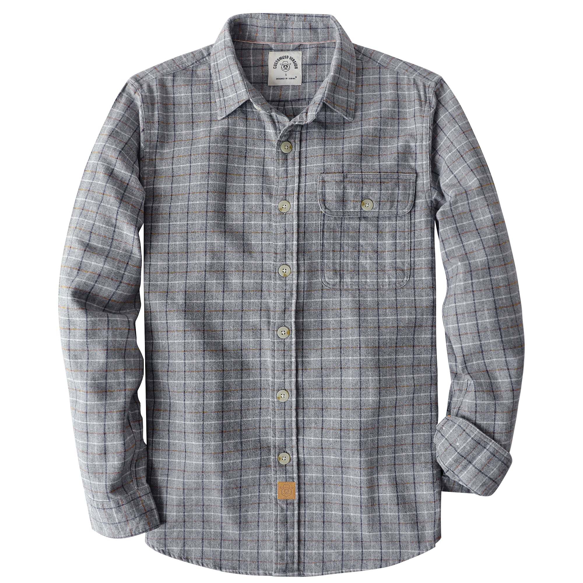 Dubinik? 6oz Mens Long Sleeve Midweight Flannel Shirt Warm Casual Soft Cotton Button Down Plaid Shirt #3419