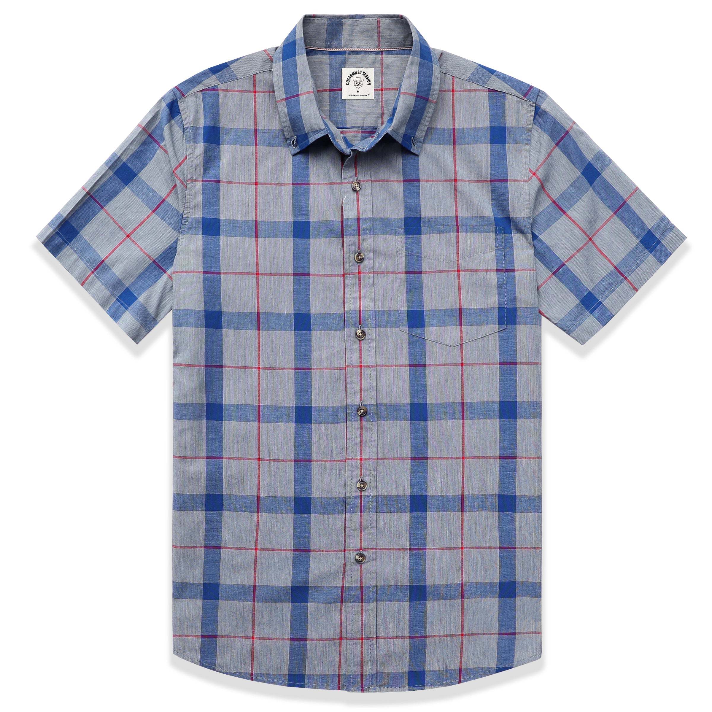 Men's casual short-sleeved cotton shirt #0004
