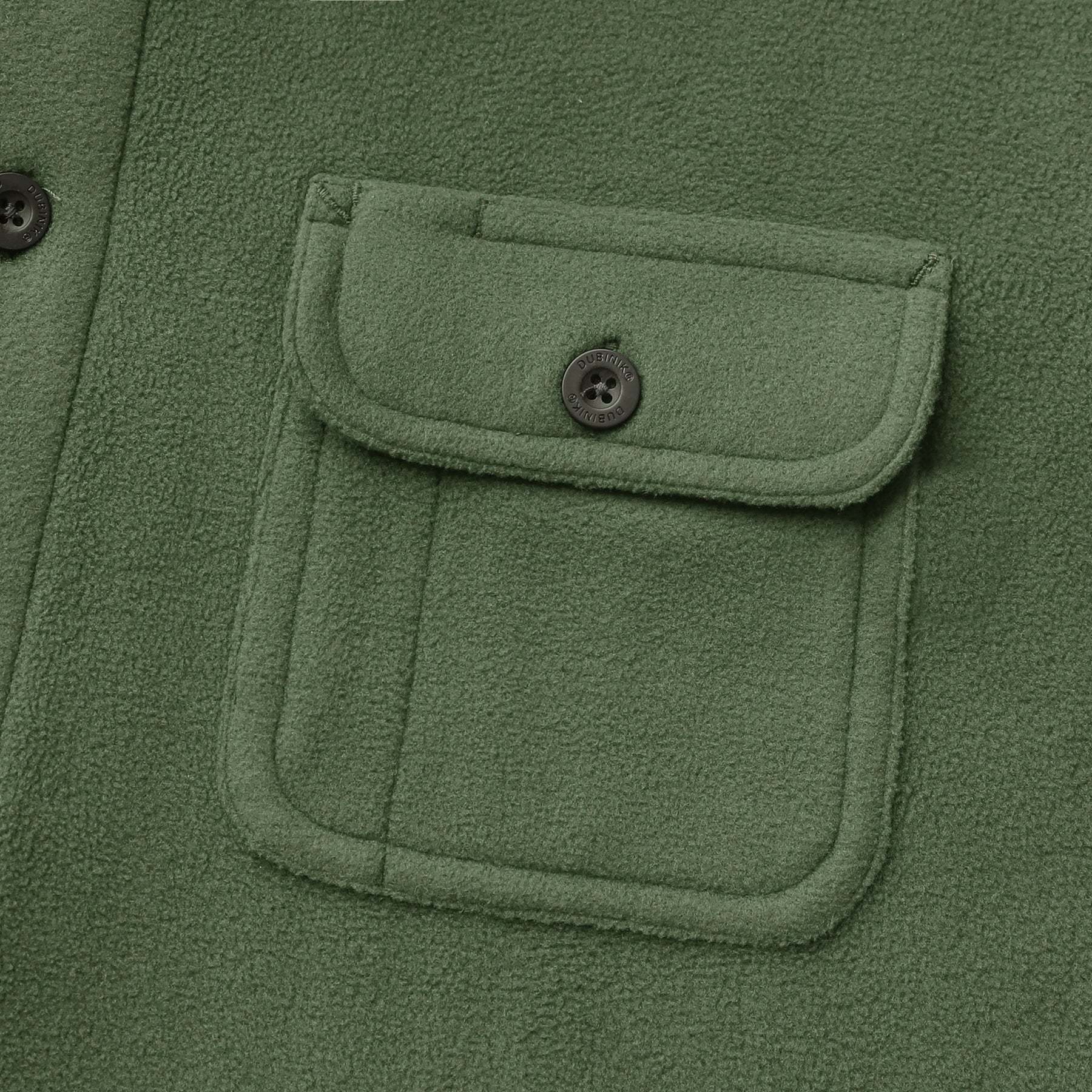 Mens Long Sleeve Army Green Solid Fleece Shirt Casual Button Down Light-in-weight Shirt #0241