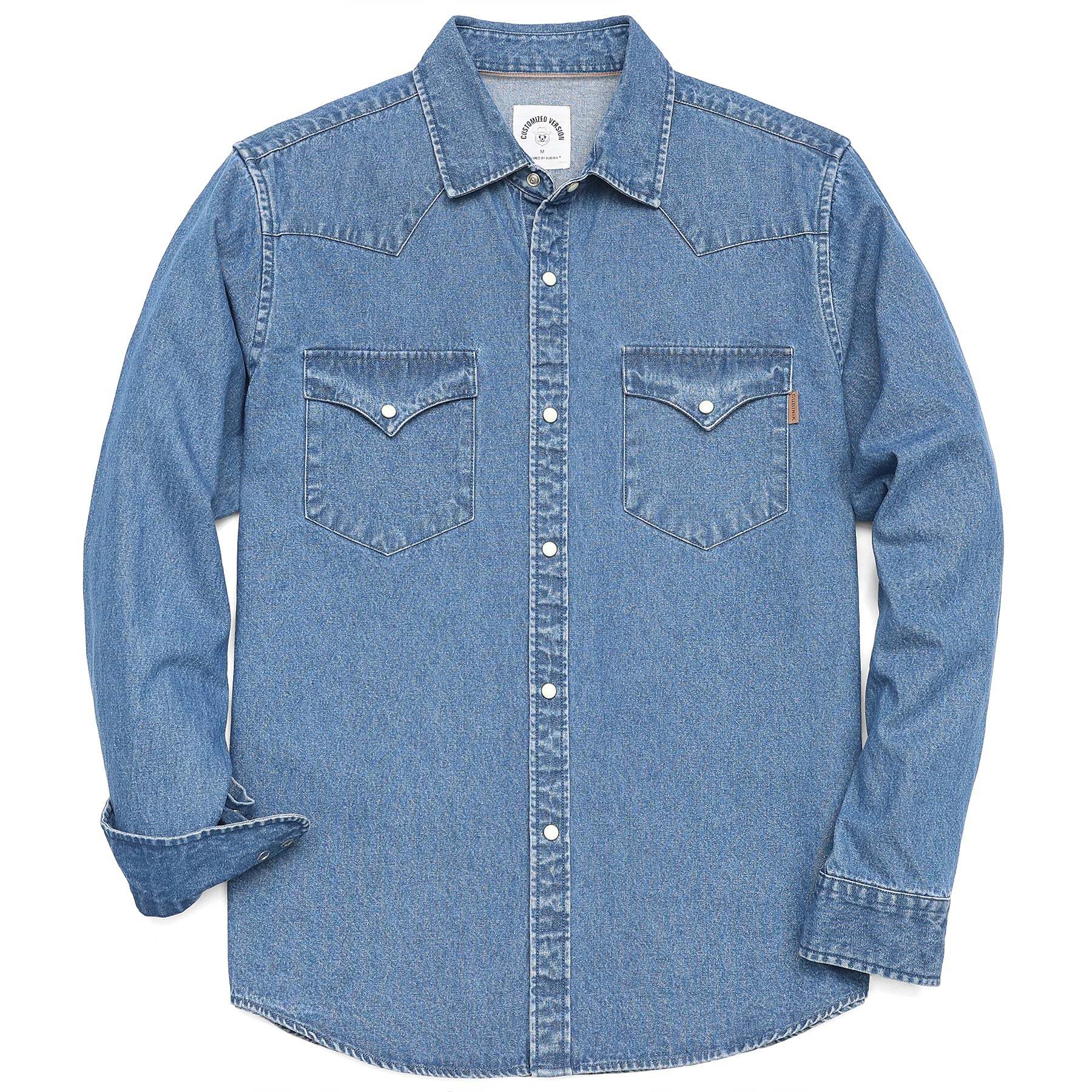 8.8oz Men's cotton long sleeve denim shirt #4601