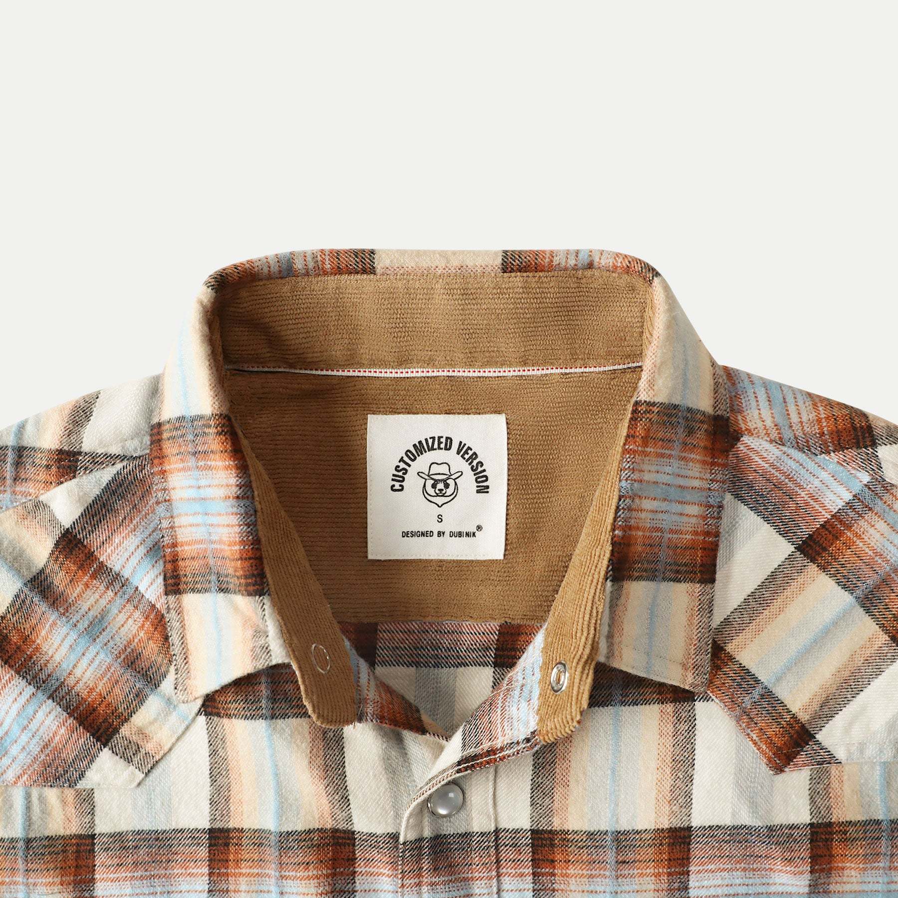 Dubinik? 6oz Men's Long Sleeve Pearl Snap Midweight Flannel Casual Western Cowboy Plaid Shirts 100% Cotton#36019