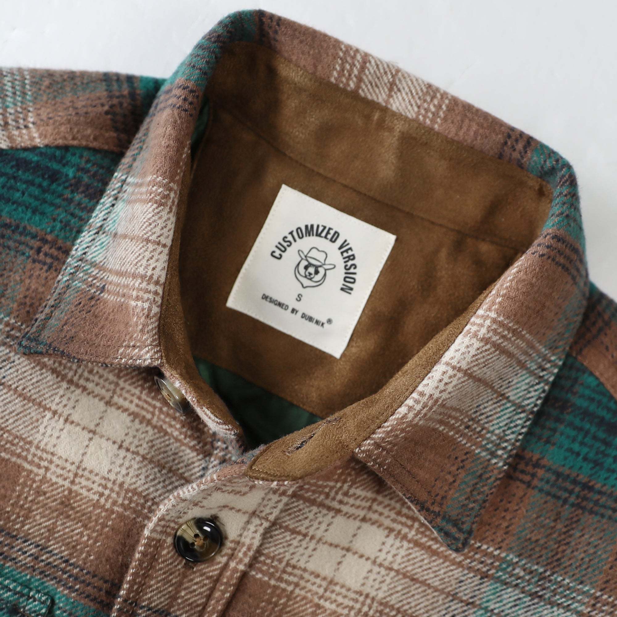Dubinik? 10.8oz Men's Flannel Shacket Plaid Jacket with Warm Lining Button Up#38405