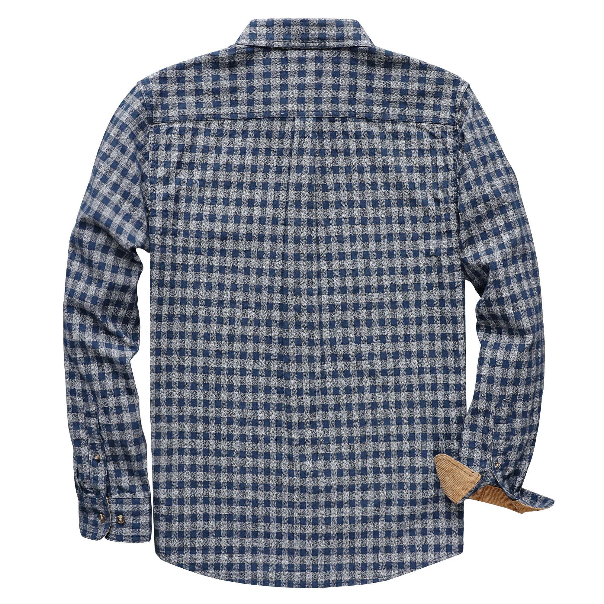 6oz Mens Midweight Flannel Shirts Long Sleeve Casual Button Down Brushed 100% Cotton Shirt#1015