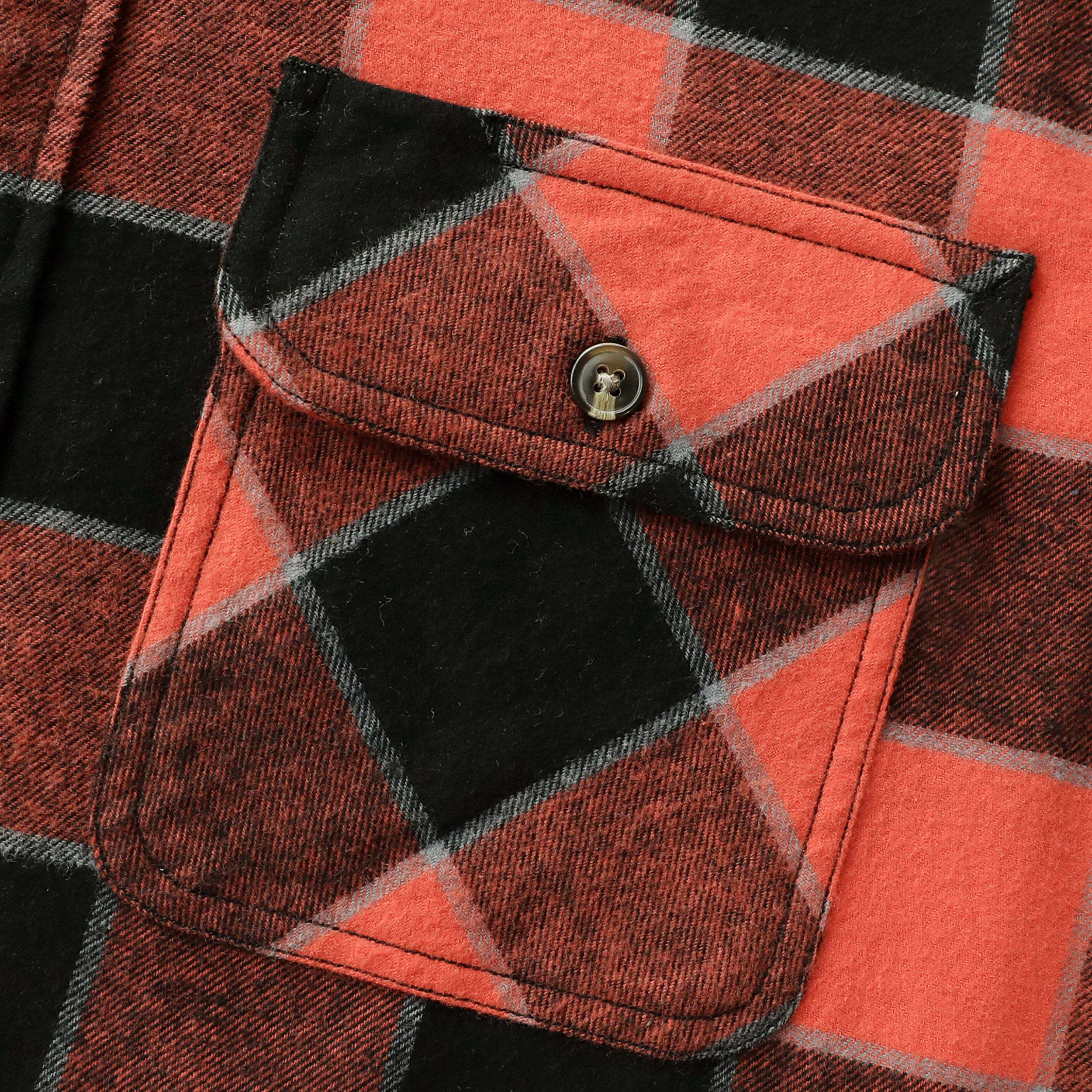 Dubinik? 6oz Mens Flannel Shirt Long Sleeve Button Down Plaid All Cotton Soft Brushed Flannel Shirt For Men Utility Casual Shirt #0030005