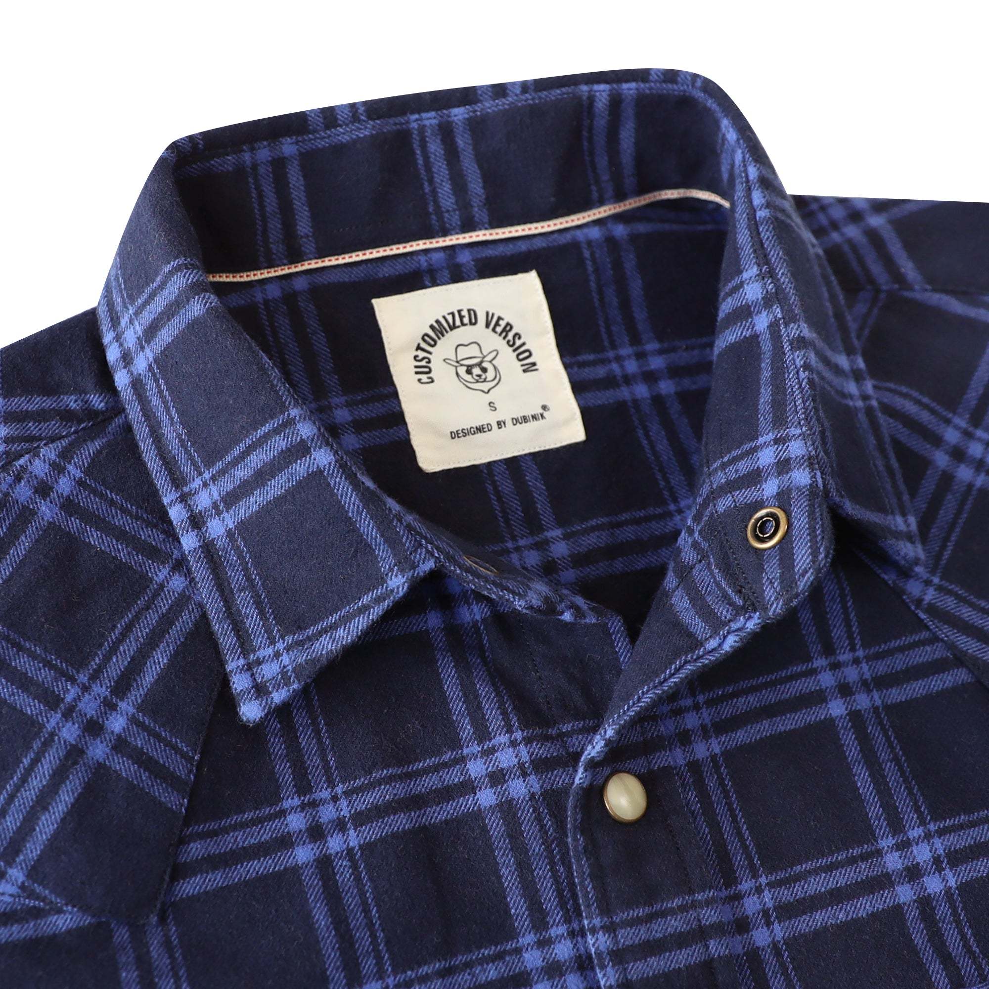 Dubinik? 6.3oz Flannel Shirt for Men Long Sleeve Casual Cozy Snap Button Western Plaid Shirts Soft Pure Cotton#37014