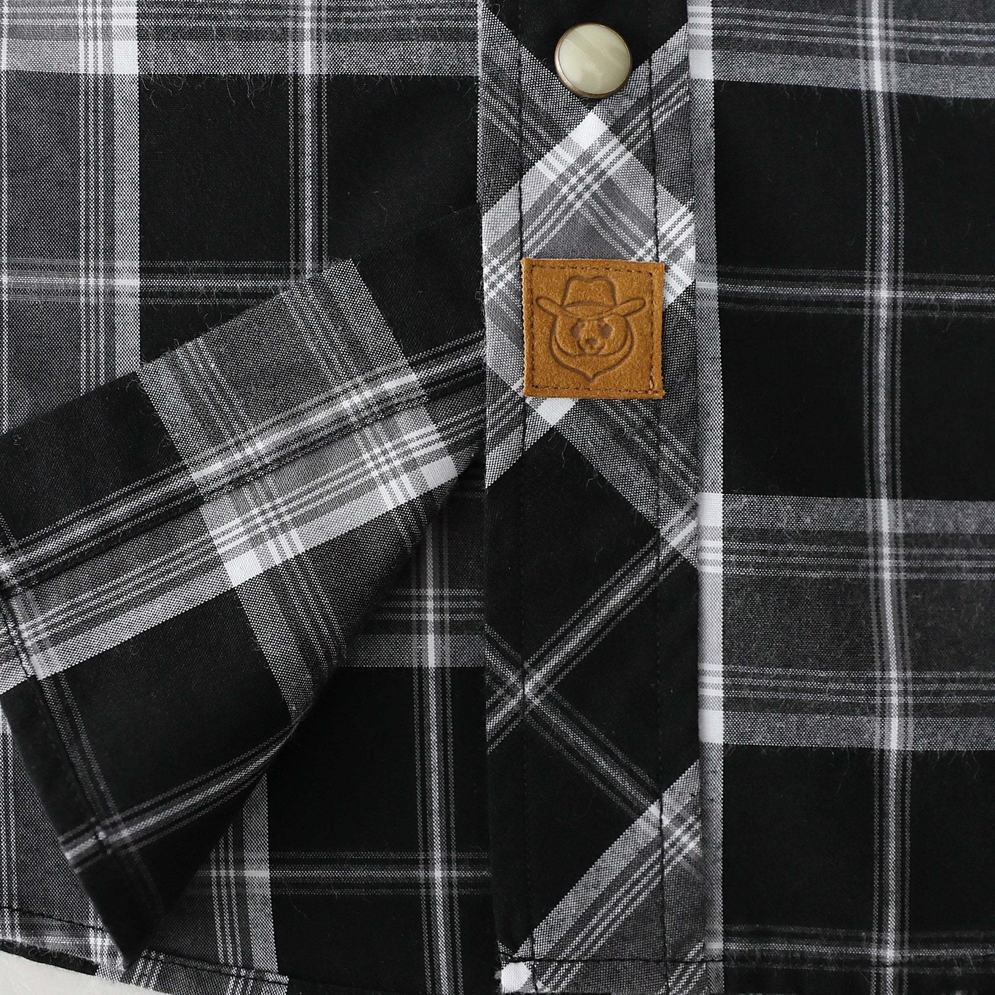Dubinik? Men's Pearl Snap Sawtooth Pocket Western Plaid Shirt Short Sleeve#47006