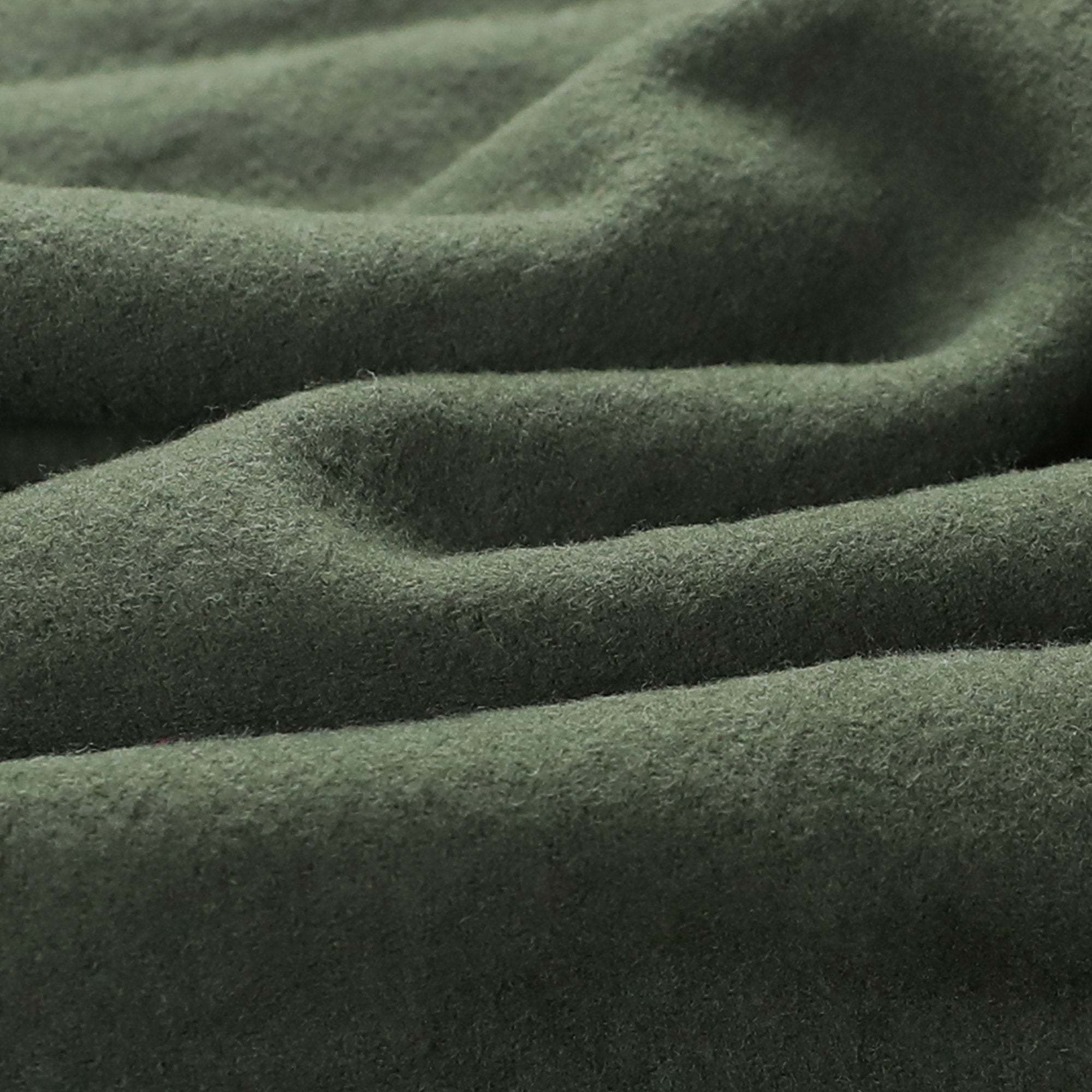 Dubinik? 10.8oz Ultra Heavyweight Olive Green Solid Flannel Shirt for Men Long Sleeve Mens Plaid Button Down Shirts for Men Vintage 100% Cotton#0081004