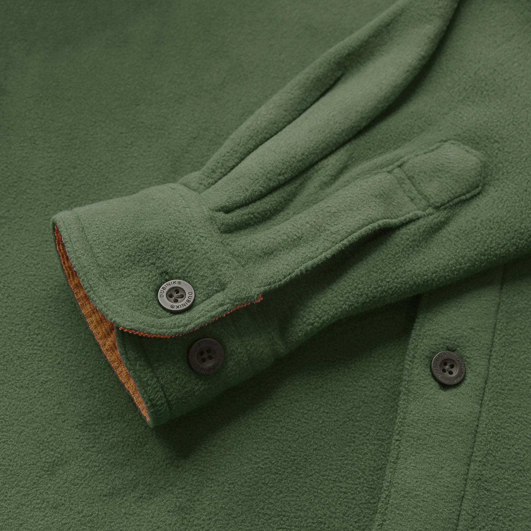 Mens Long Sleeve Army Green Solid Fleece Shirt Casual Button Down Light-in-weight Shirt #0241