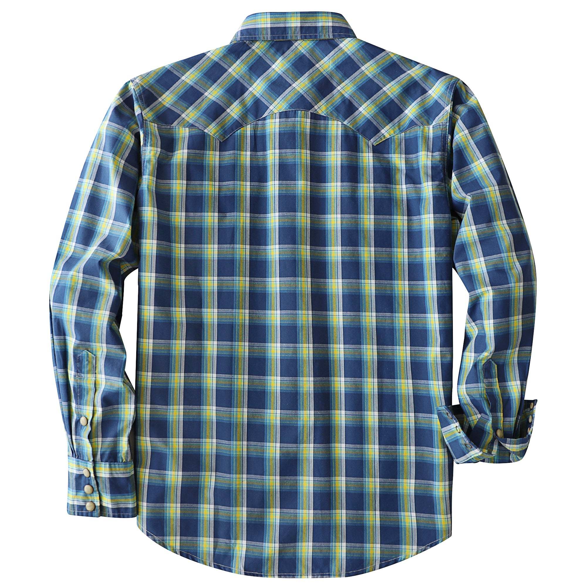 Dubinik? 4.1oz Pearl Snap Shirts For Men Long Sleeve Lightweight Casual Sawtooth Pocket Western Plaid Cowboy Cotton Vintage Work Shirt#48017