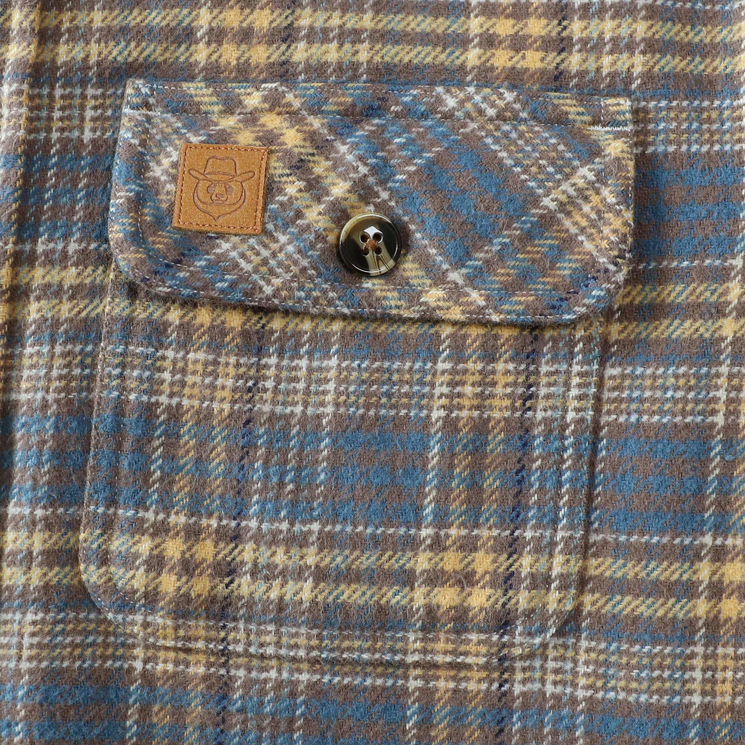 Dubinik? 10.8oz Ultra Heavyweight Flannel Shirt for Men Long Sleeve Casual Button Down Soft Pure Cotton Plaid Warm Suede Cuffs#0082006