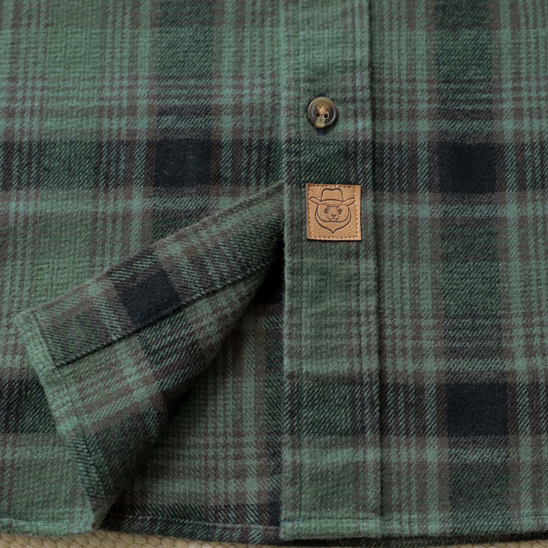 6oz Mens Midweight Green Flannel Shirts Long Sleeve Casual Button Down Brushed 100% Cotton Shirt#1014