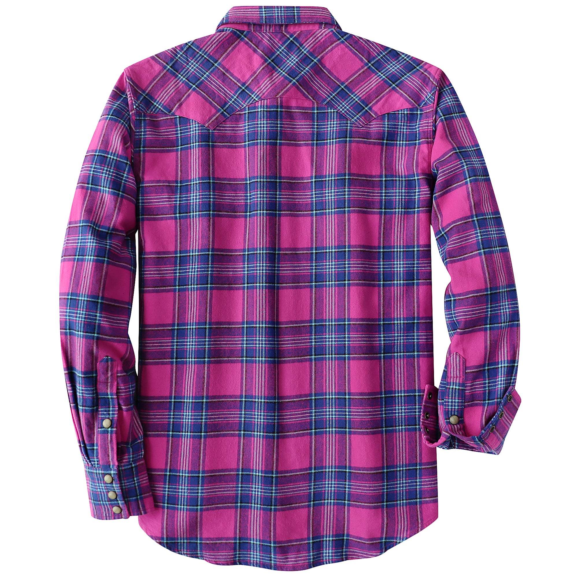 Dubinik? 6.3oz Flannel Shirt for Men Long Sleeve Casual Cozy Snap Button Western Plaid Shirts Soft Pure Cotton#37017