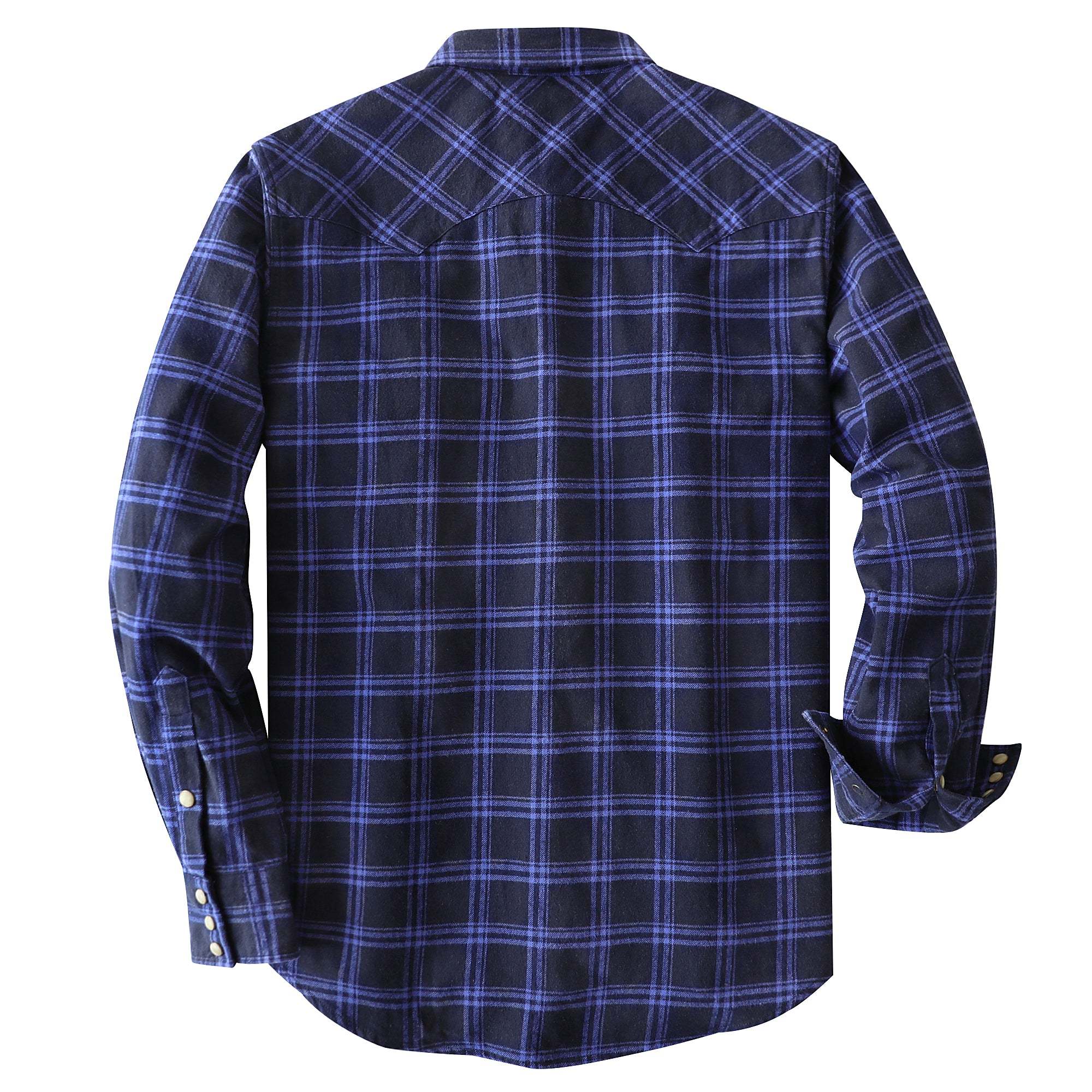 Dubinik? 6.3oz Flannel Shirt for Men Long Sleeve Casual Cozy Snap Button Western Plaid Shirts Soft Pure Cotton#37014