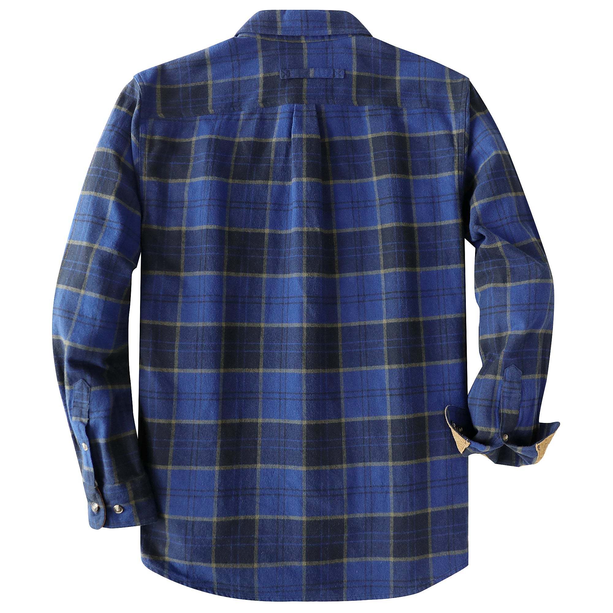 Dubinik? 6oz Mens Flannel Shirt Long Sleeve Button Down Plaid All Cotton Soft Brushed Flannel Shirt For Men Utility Casual Shirt #0030016