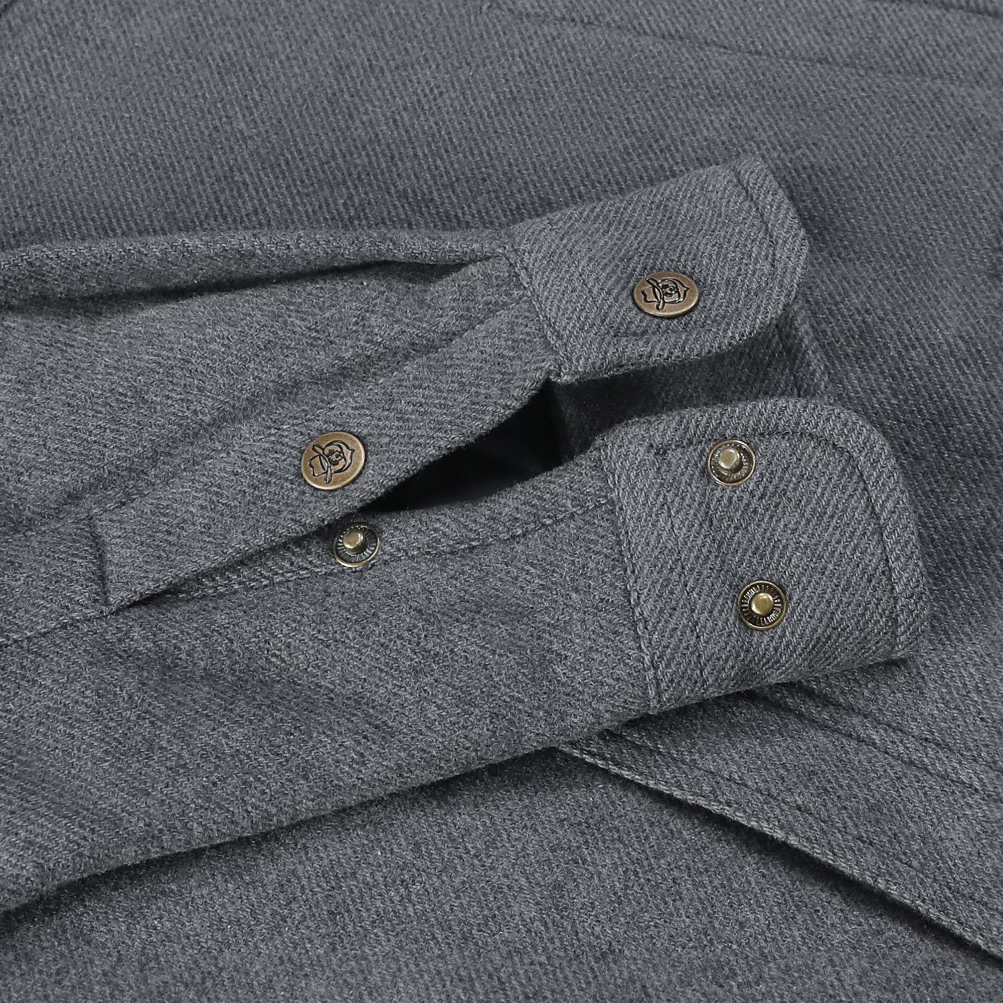 Dubinik? 10.8oz Men’s Overshirt Shacket – Cozy Warm-Lined Dark Gray Solid Plaid Flannel, Lightweight Casual Button-Down Long Sleeve Jacket #0181001