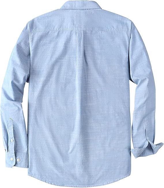 Dubinik? 5.5oz Sky Blue Chambray Long Sleeve Button-Front Closure Pocket Cotton Workshirt#58003