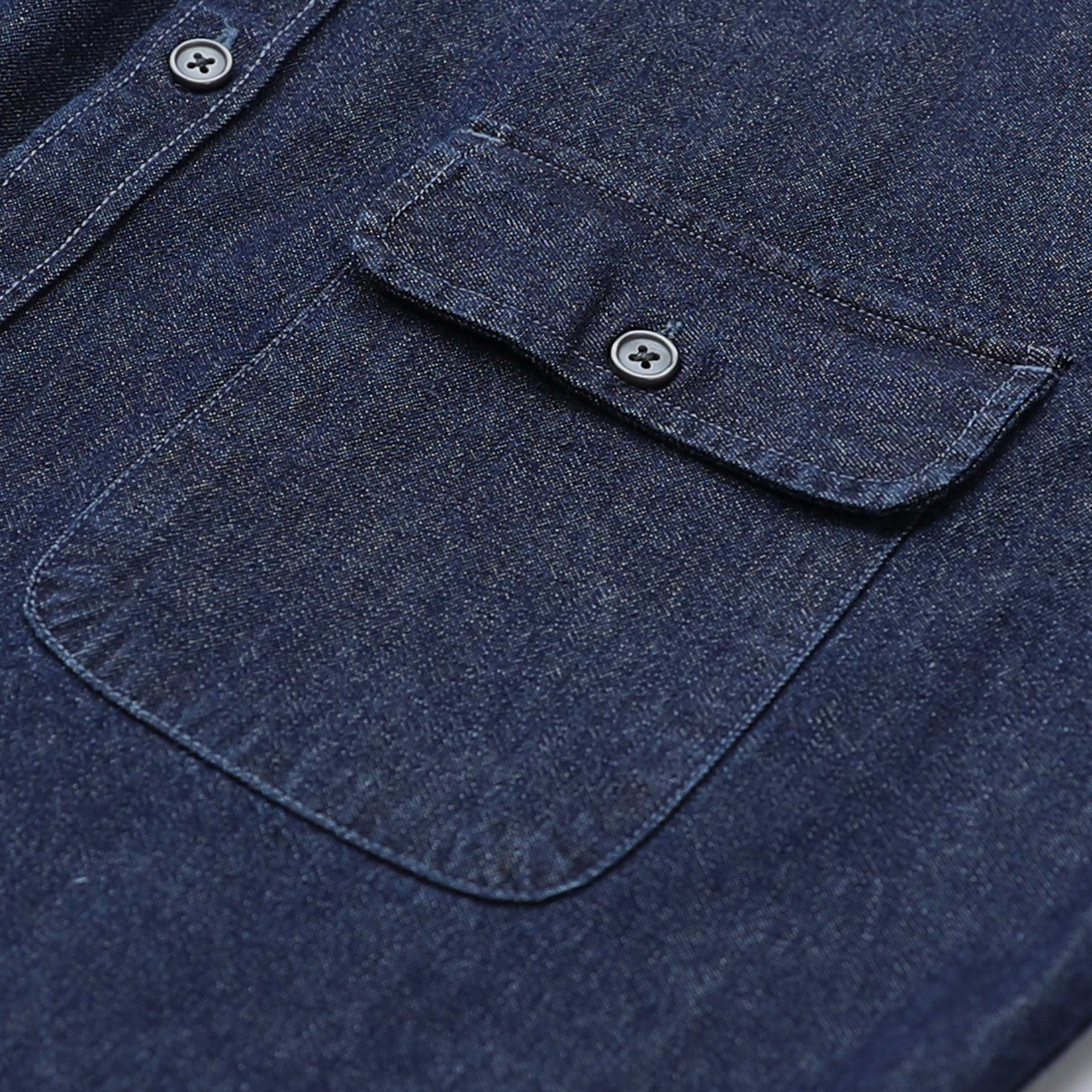 Men's cotton short-sleeved denim shirt #5500