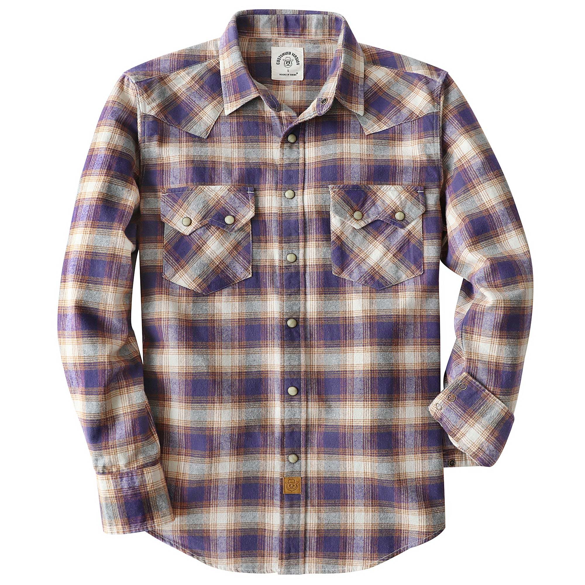 Dubinik? 6.3oz Flannel Shirt for Men Long Sleeve Casual Cozy Snap Button Western Plaid Shirts Soft Pure Cotton#37012