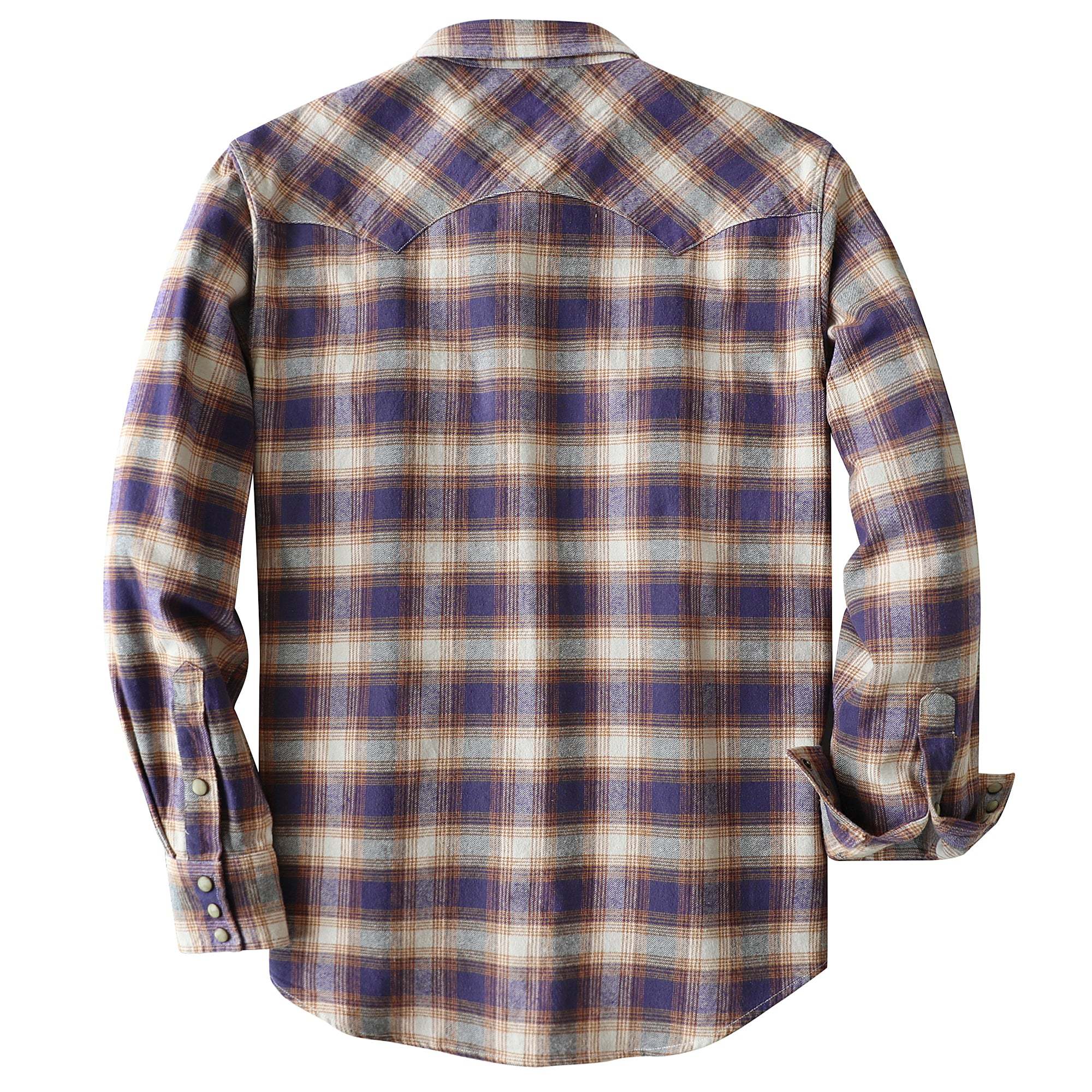 Dubinik? 6.3oz Flannel Shirt for Men Long Sleeve Casual Cozy Snap Button Western Plaid Shirts Soft Pure Cotton#37012