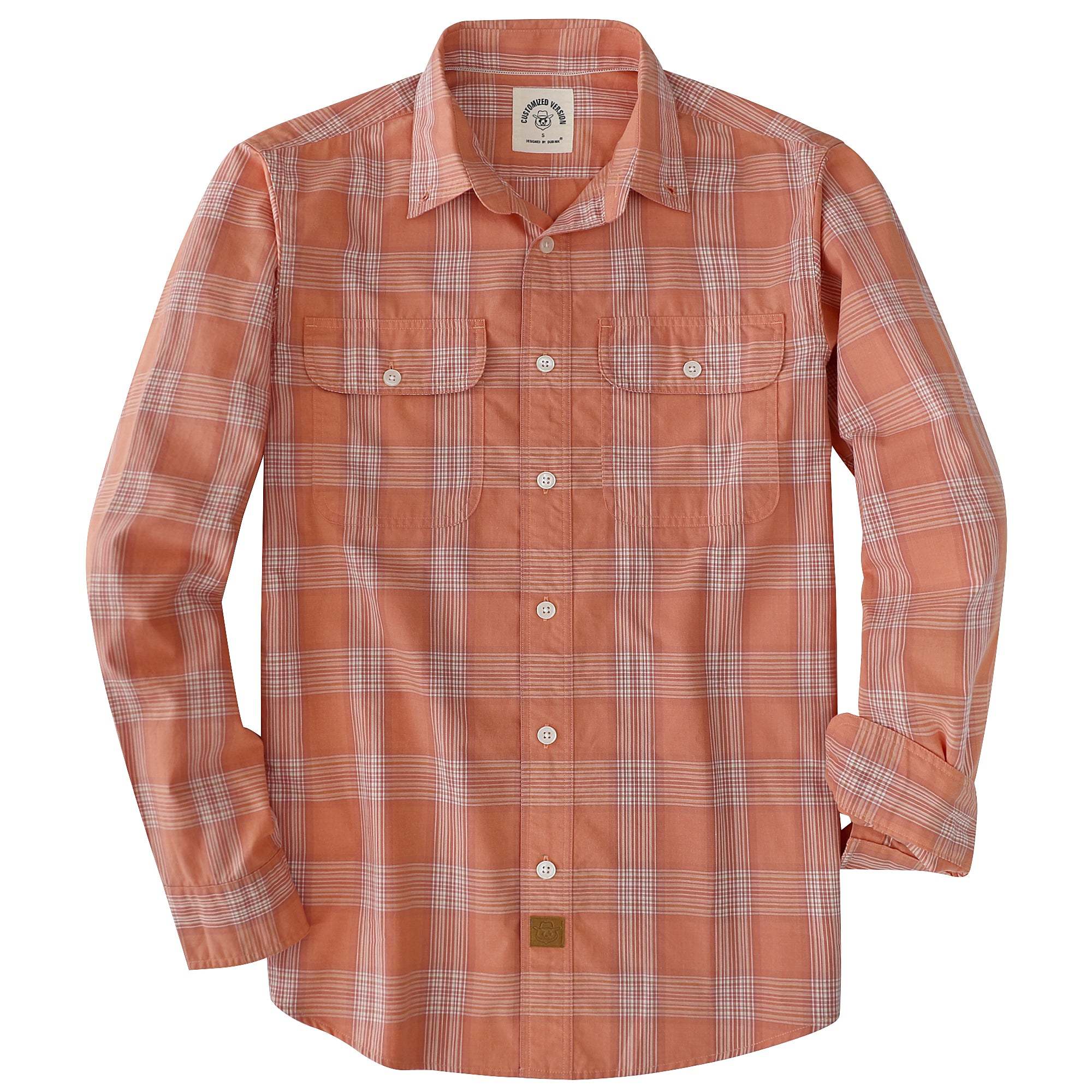 Dubinik? 4.1oz Mens Long Sleeve Button Down Shirts Casual Plaid Shirt with Practical Double Pockets Comfortable and Soft#0050021