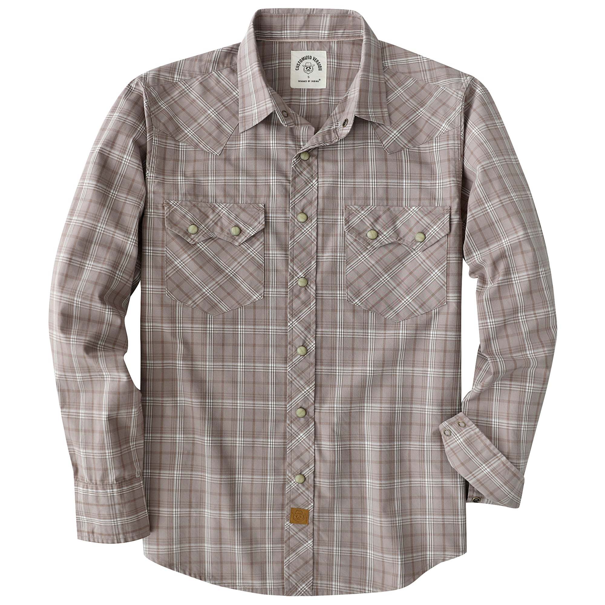 Dubinik? 4.1oz Pearl Snap Shirts For Men Long Sleeve Lightweight Casual Sawtooth Pocket Western Plaid Cowboy Cotton Vintage Work Shirt#48016