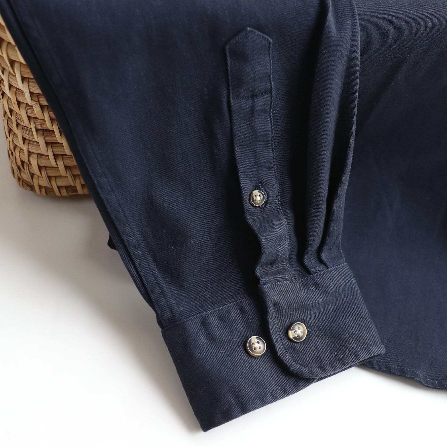8oz Men's Navy Solid 100% cotton outdoor casual workwear pocket vintage shirt #1502