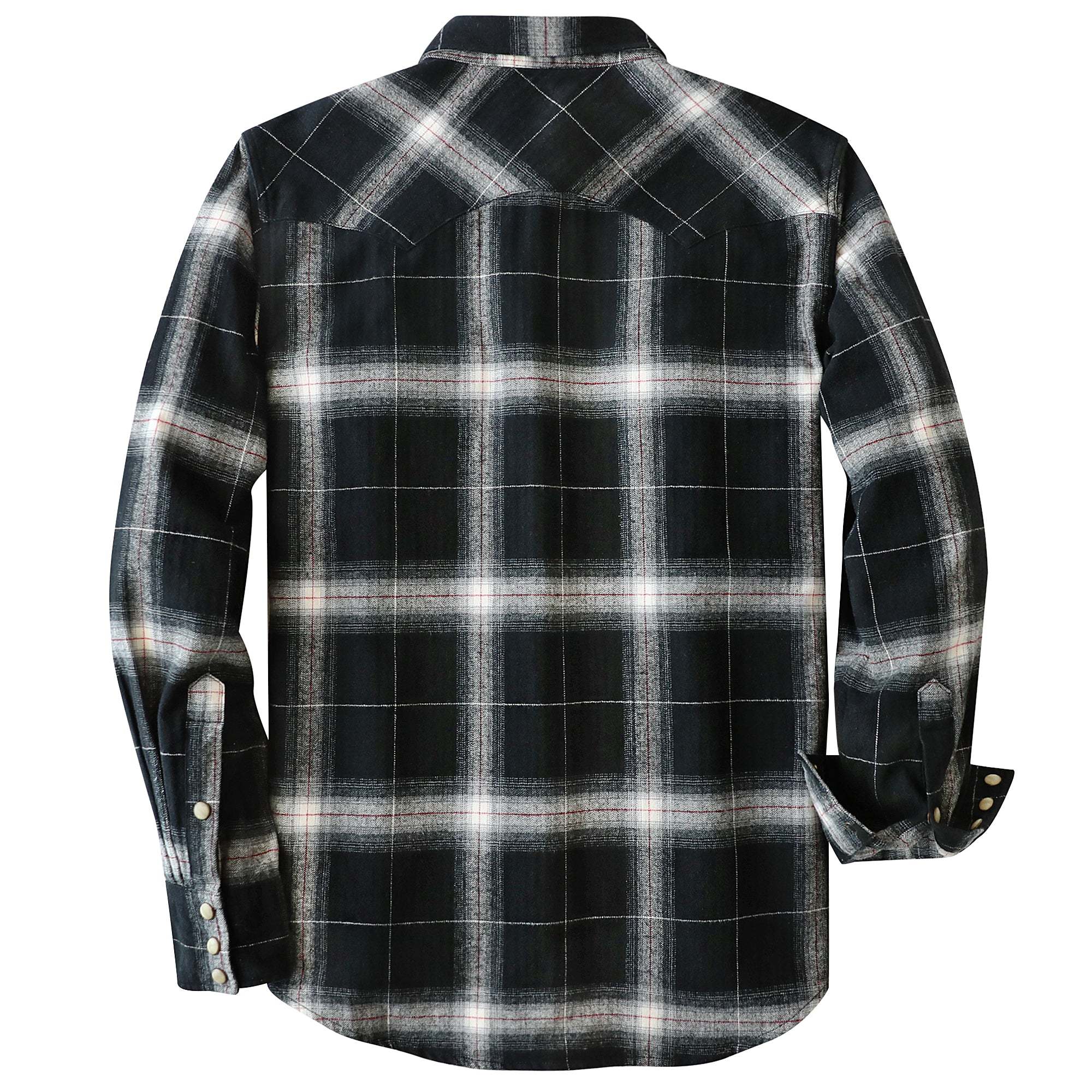 Dubinik? 6.3oz Flannel Shirt for Men Long Sleeve Casual Cozy Snap Button Sawtooth Pocket Western Plaid Shirts Soft Pure Cotton#37021
