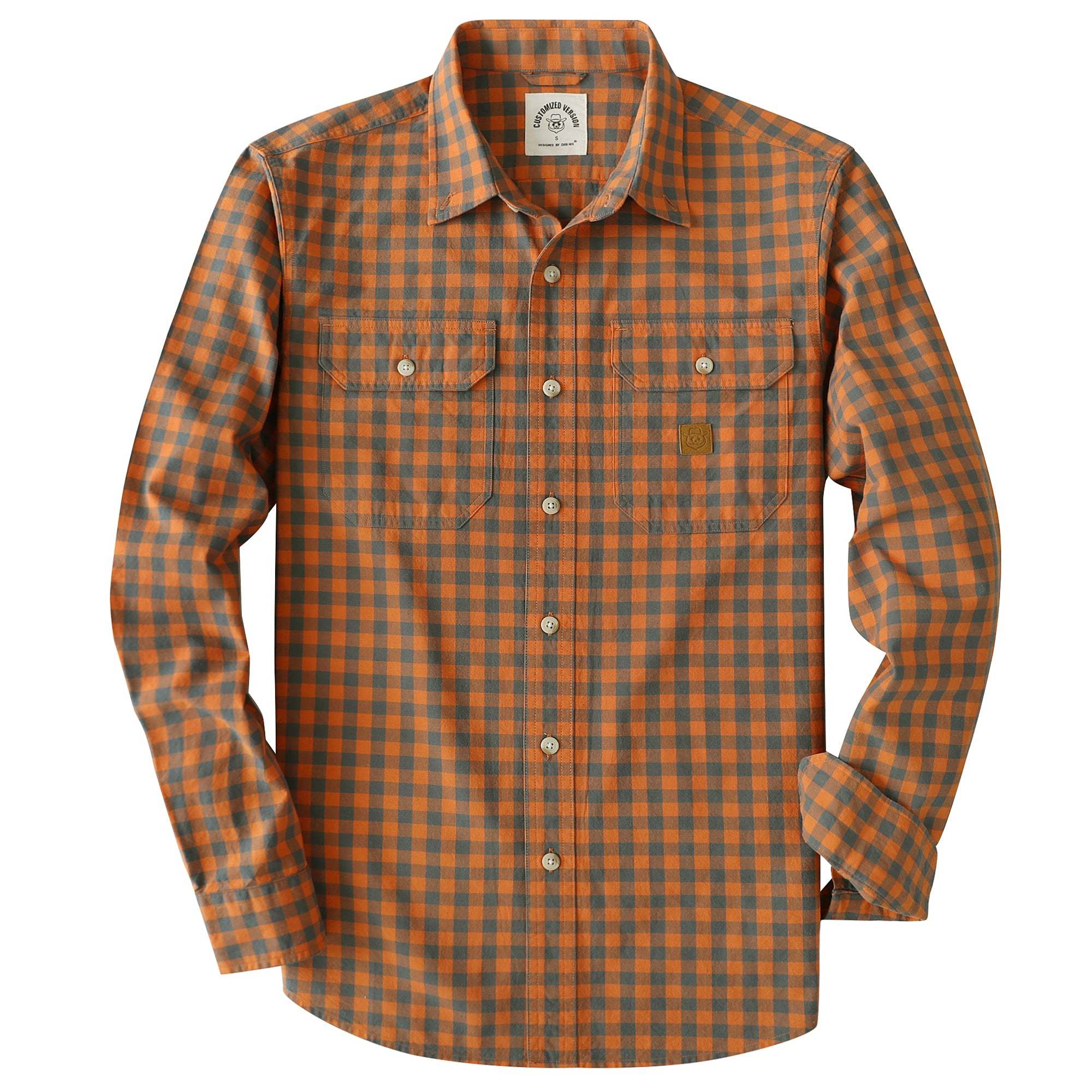 Dubinik? 4.6oz Mens Lightweight Pure Cotton Long Sleeve Button Down Plaid Shirt#101816