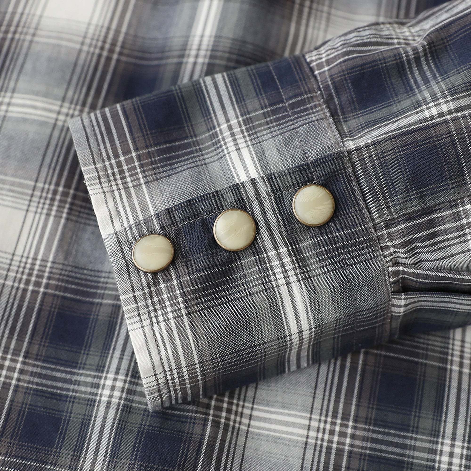 Dubinik? 4.1oz Pearl Snap Shirts For Men Long Sleeve Lightweight Casual Sawtooth Pocket Western Plaid Cowboy Cotton Vintage Work Shirt#48019