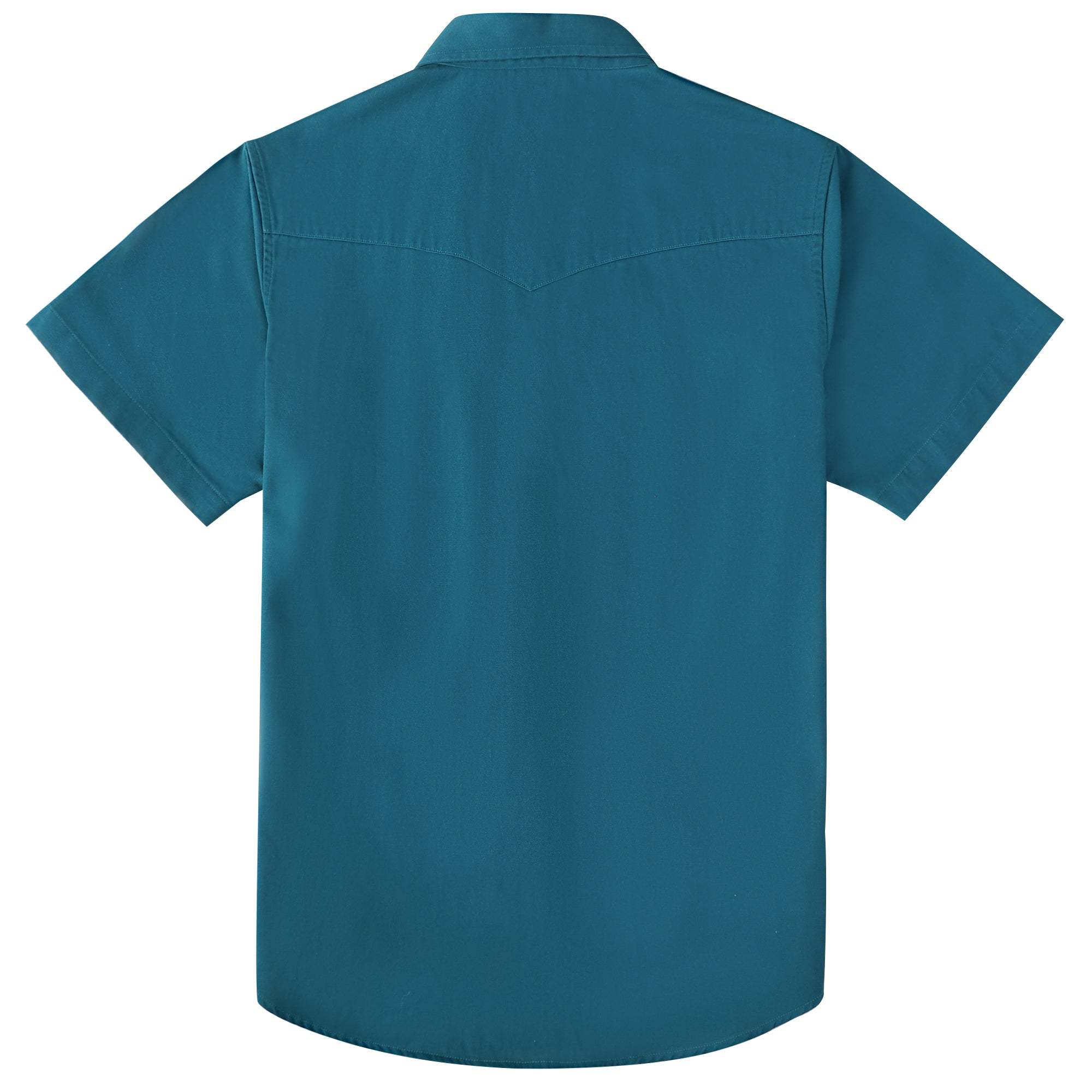 Dubinik? Mens Short Sleeve Work Shirt Snap Button Heavy Cotton#10511