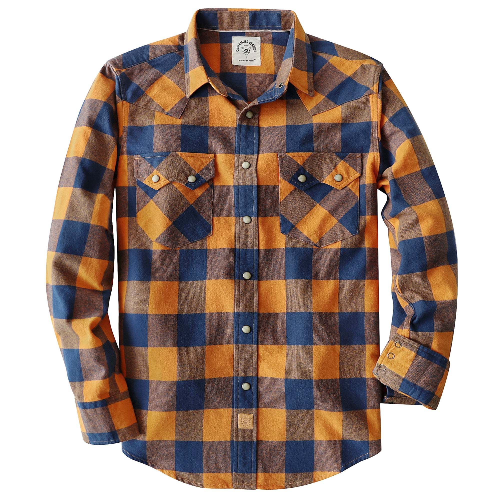 Dubinik? 6.3oz Flannel Shirt for Men Long Sleeve Casual Cozy Snap Button Western Plaid Shirts Soft Pure Cotton#37008