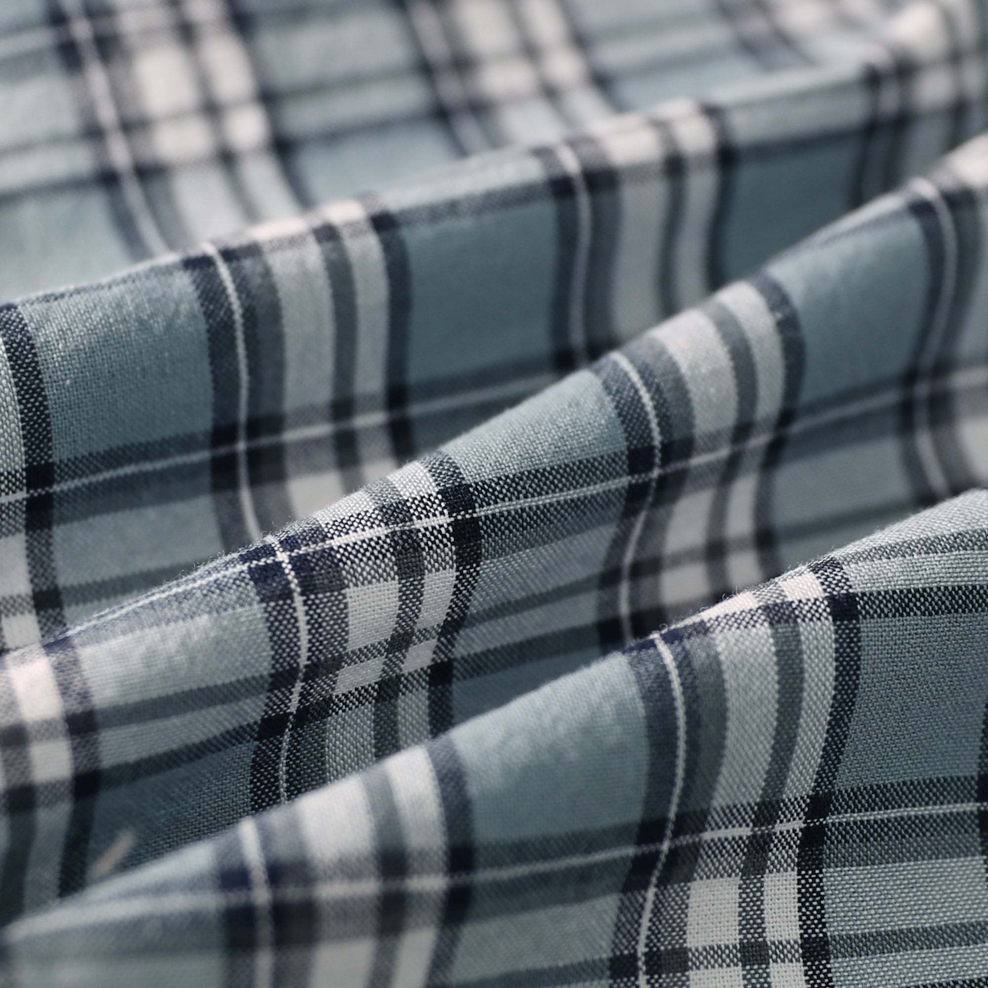 Dubinik? 4.6oz Mens Lightweight Pure Cotton Long Sleeve Button Down Plaid Shirt#101812