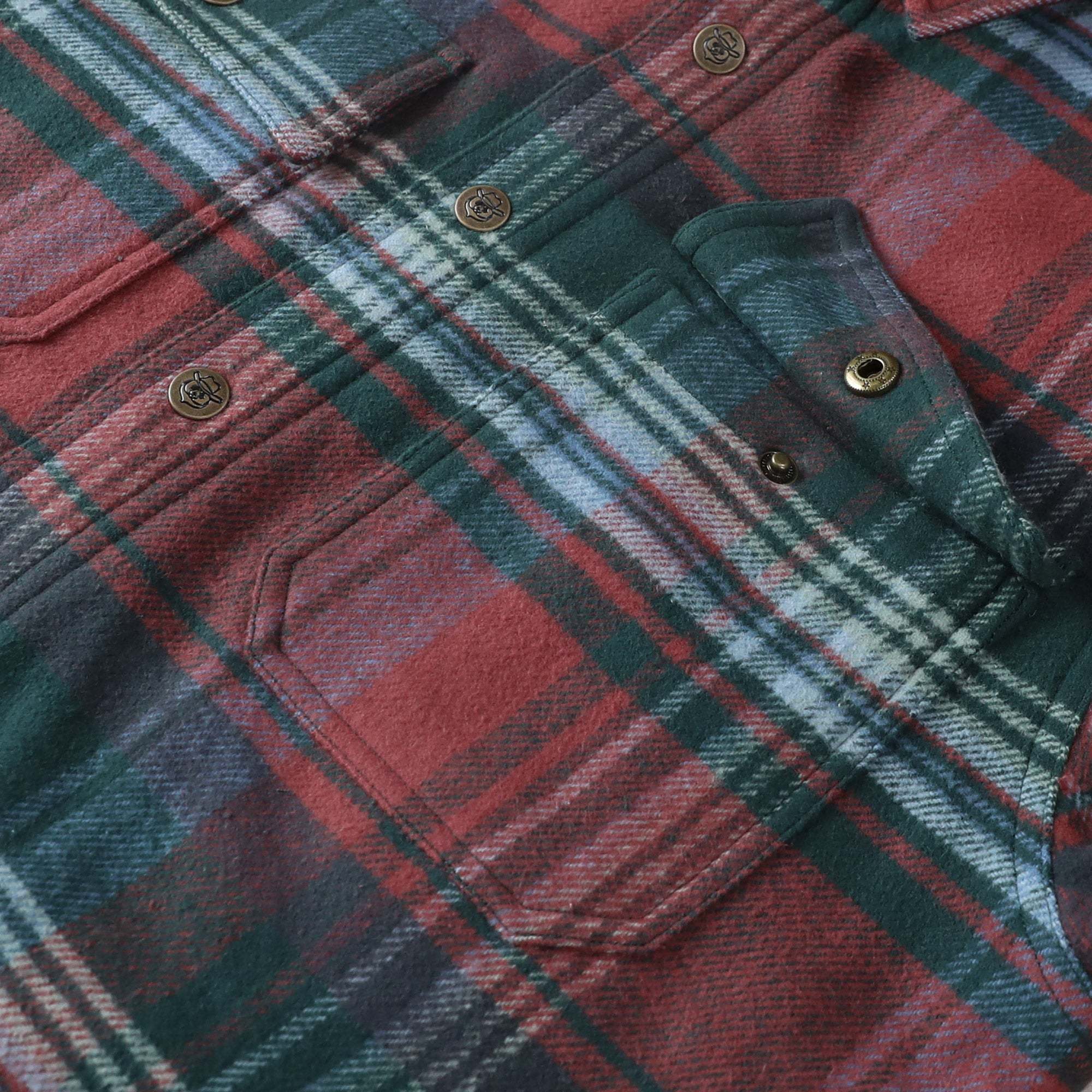 Dubinik? 10.8oz Men’s Overshirt Shacket – Cozy Warm-Lined Green Plaid Flannel, Lightweight Casual Button-Down Long Sleeve Jacket #0181014