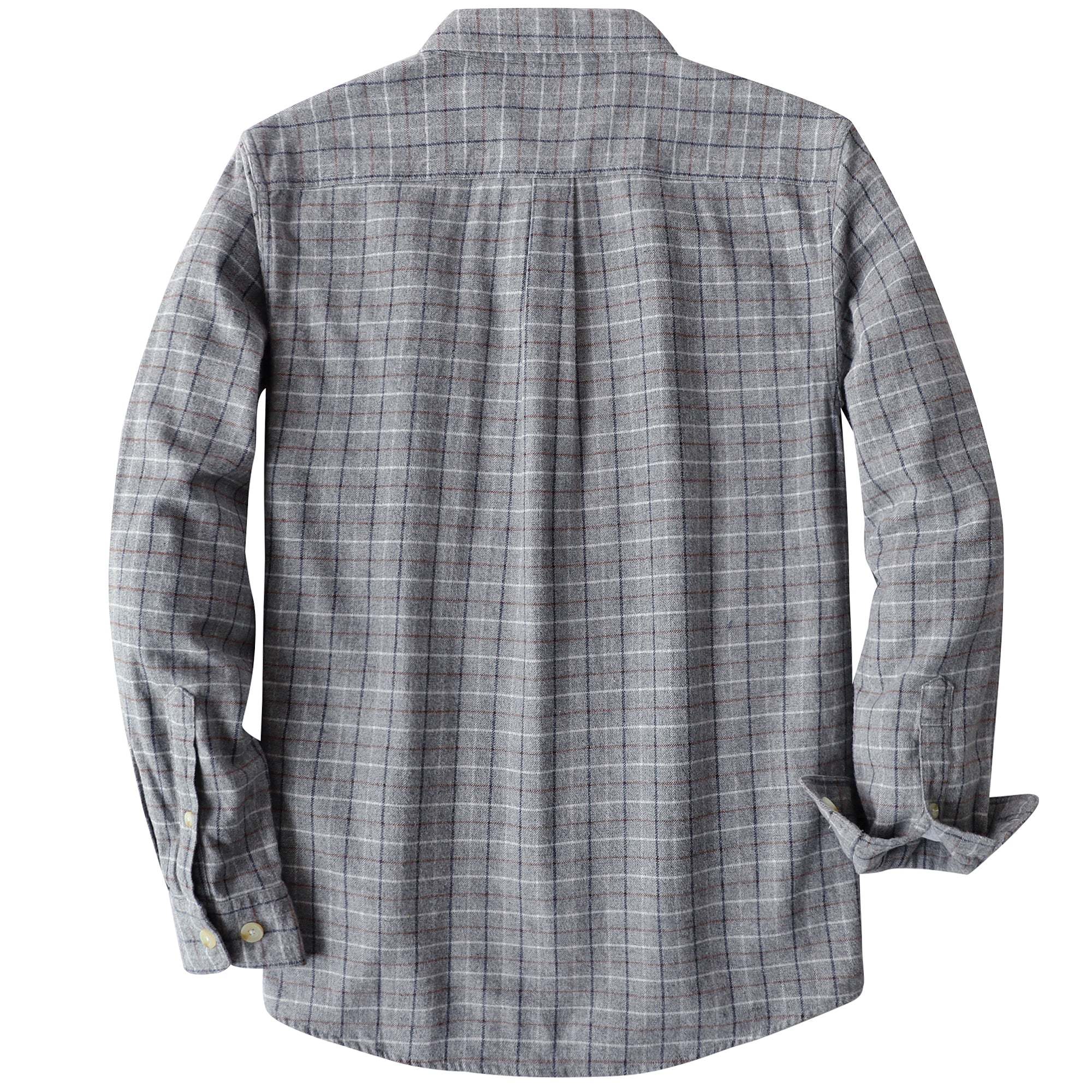Dubinik? 6oz Mens Long Sleeve Midweight Flannel Shirt Warm Casual Soft Cotton Button Down Plaid Shirt #3419