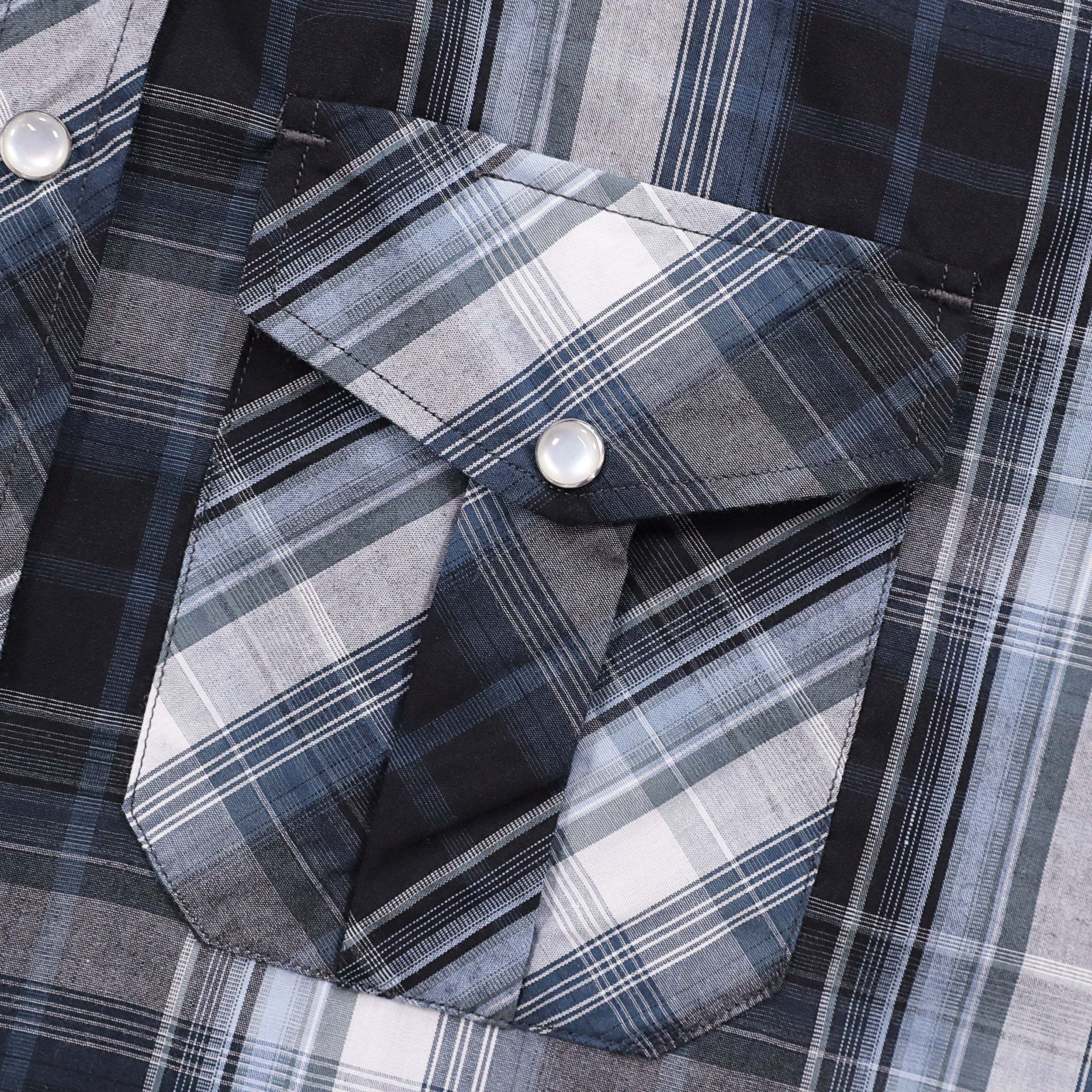 Dubinik? Western Shirts for Men Short Sleeve Plaid Pearl Snap Shirts for Men Button Up Shirt Cowboy Casual Work Shirt#41024