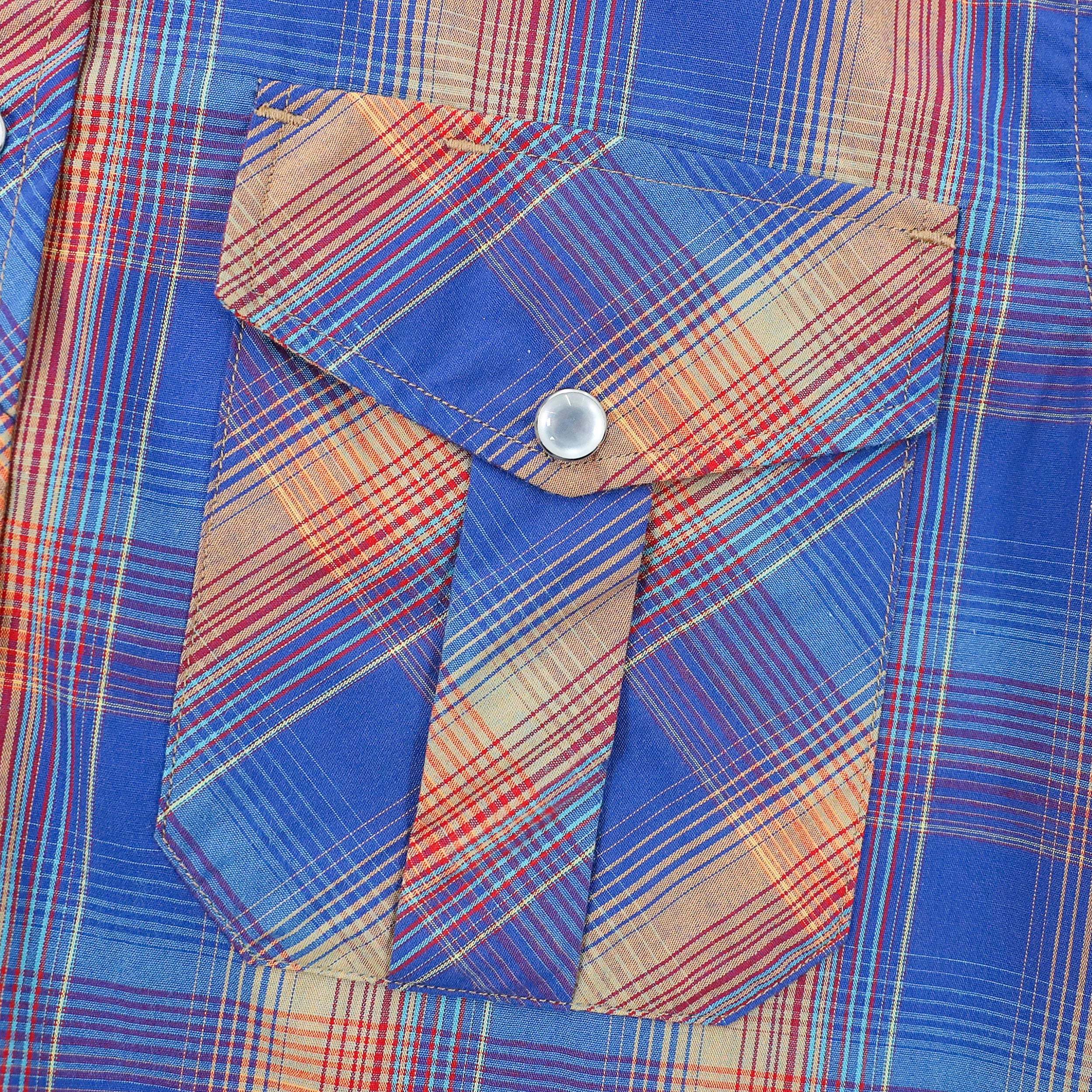 Dubinik? Western Shirts for Men Short Sleeve Plaid Pearl Snap Shirts for Men Button Up Shirt Cowboy Casual Work Shirt#41031