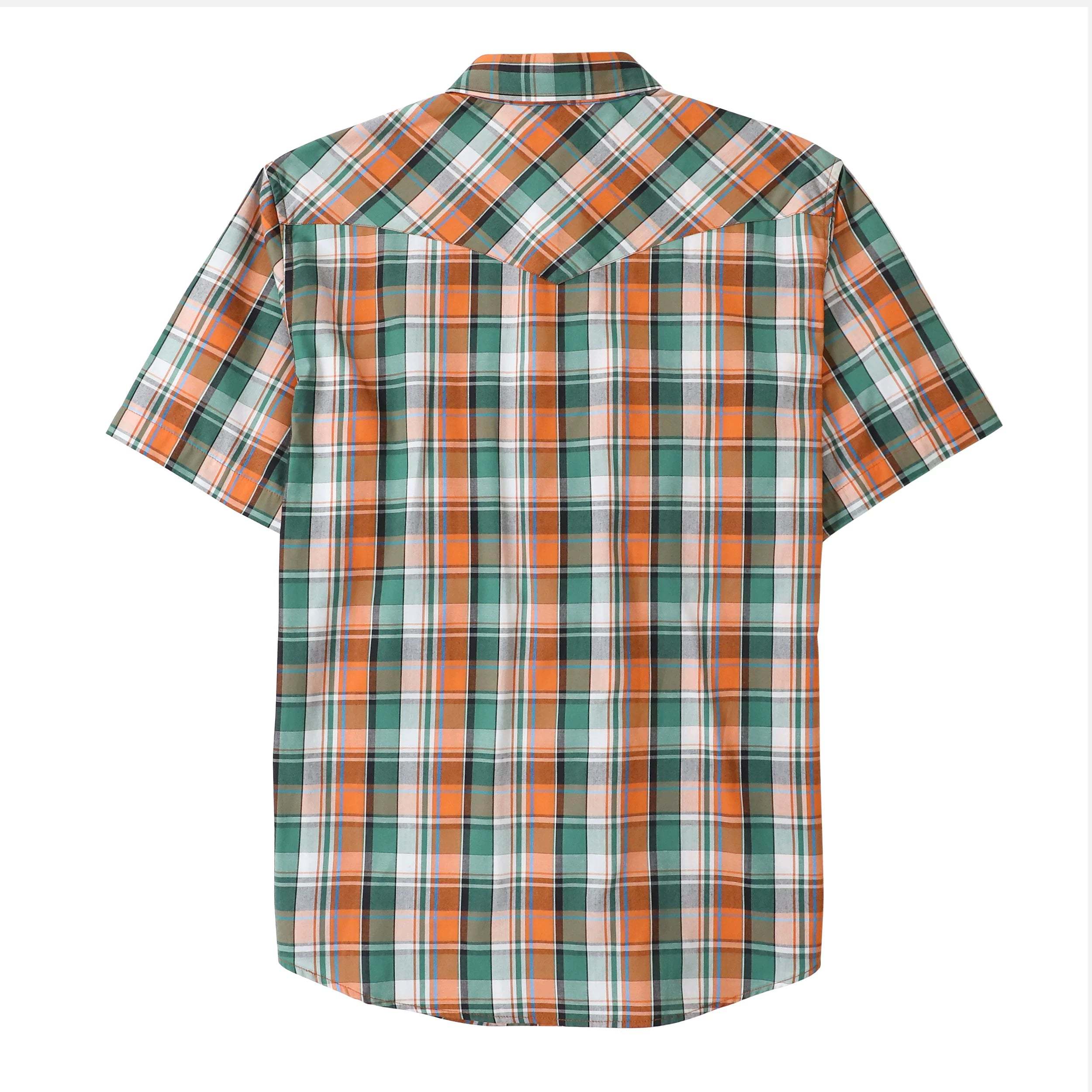Dubinik? Western Shirts for Men Short Sleeve Plaid Pearl Snap Shirts for Men Button Up Shirt Cowboy Casual Work Shirt#41020