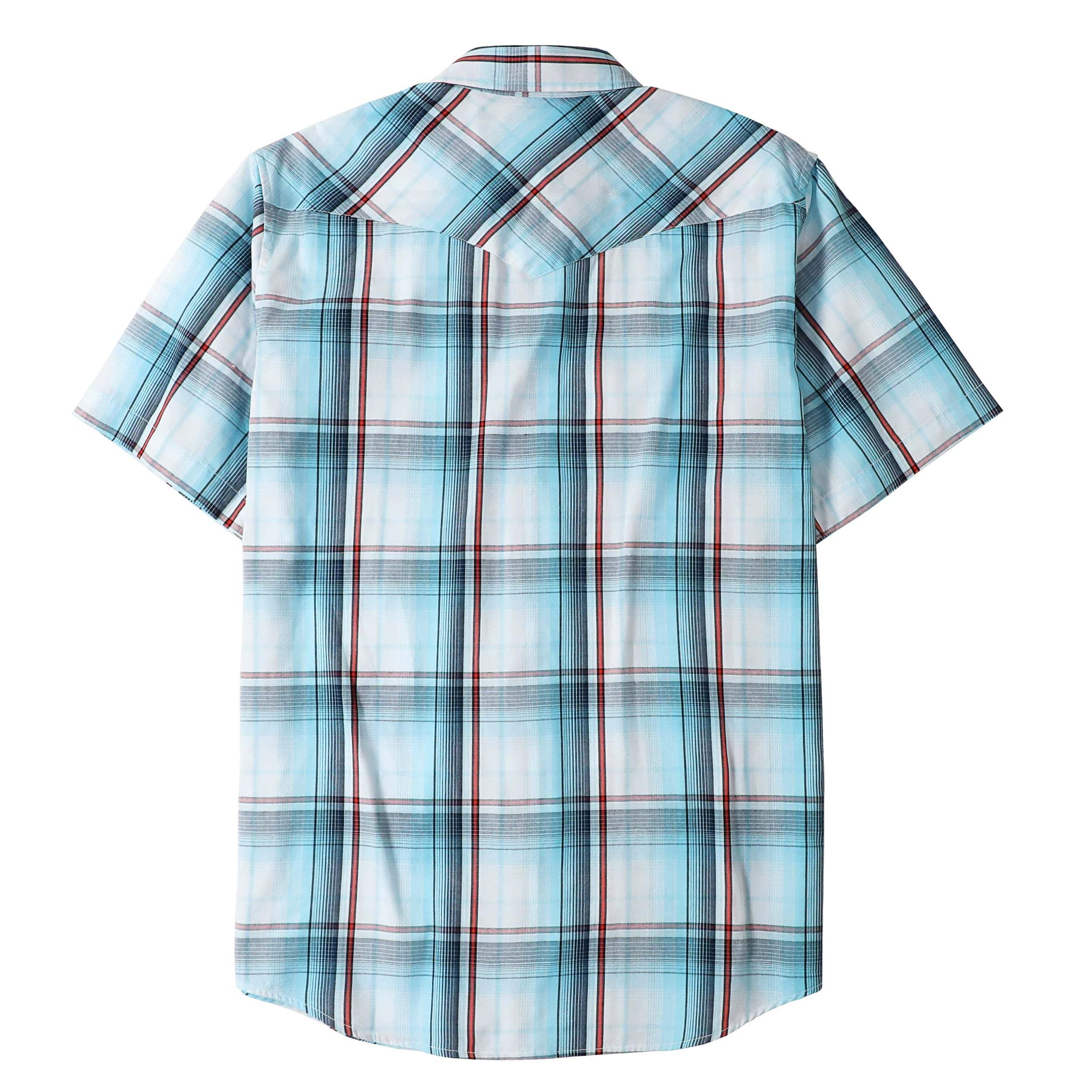 Dubinik? Western Shirts for Men Short Sleeve Plaid Pearl Snap Shirts for Men Button Up Shirt Cowboy Casual Work Shirt#41018