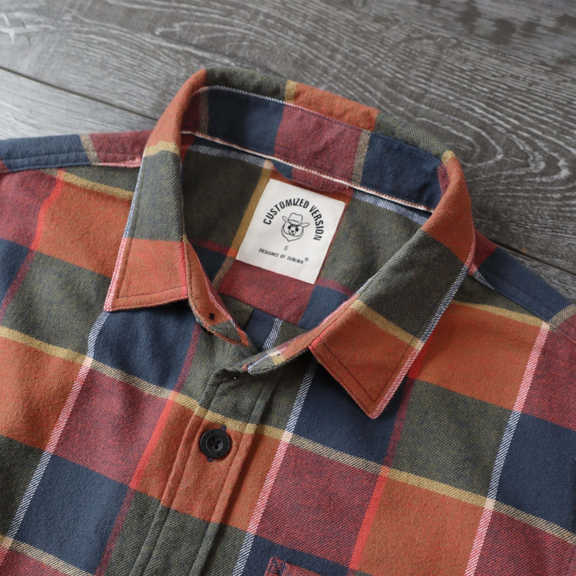 Dubinik? 6oz Mens Long Sleeve Midweight Flannel Shirt Warm Casual Soft Cotton Button Down Plaid Shirt #3423