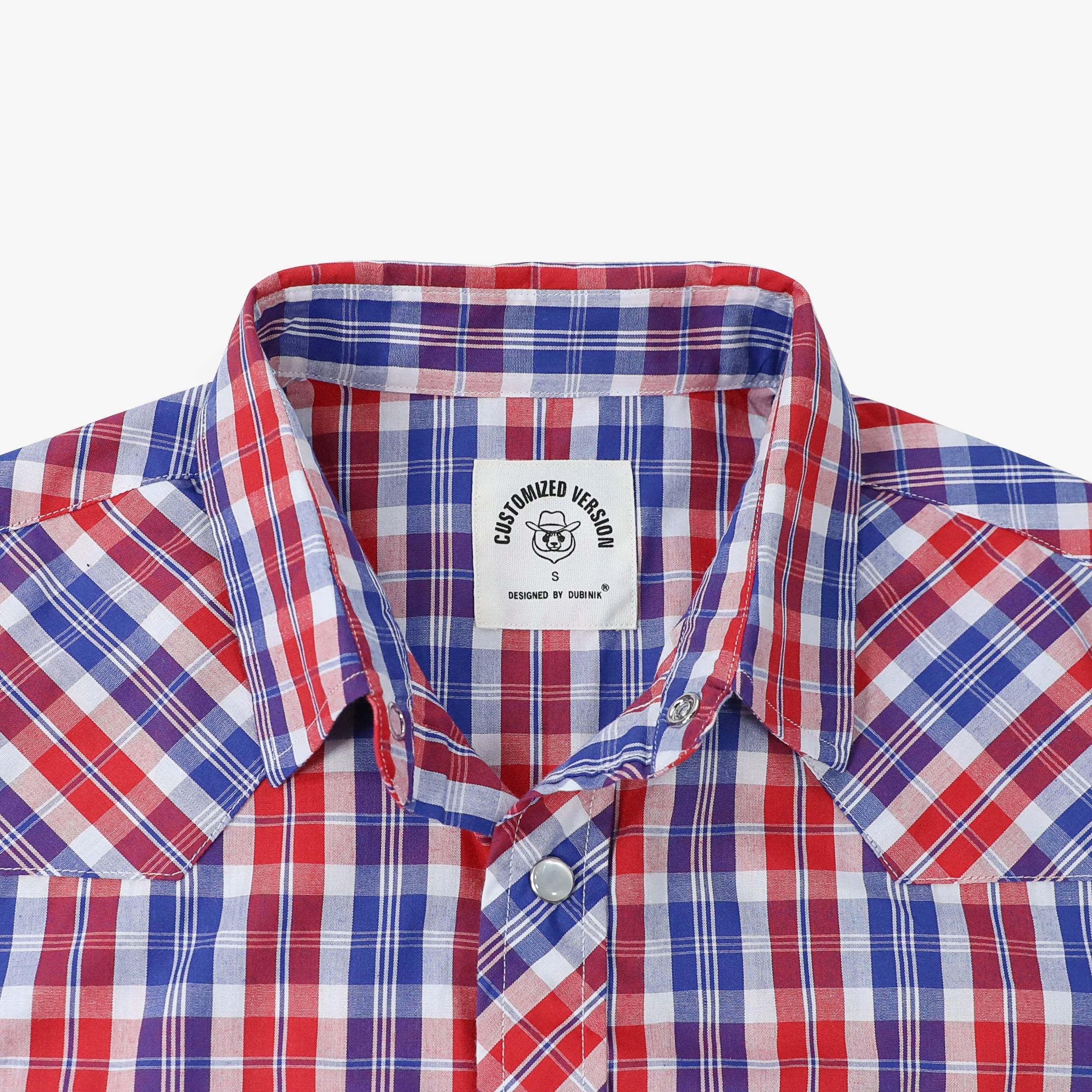 Dubinik? Western Shirts for Men Short Sleeve Plaid Pearl Snap Shirts for Men Button Up Shirt Cowboy Casual Work Shirt#41013