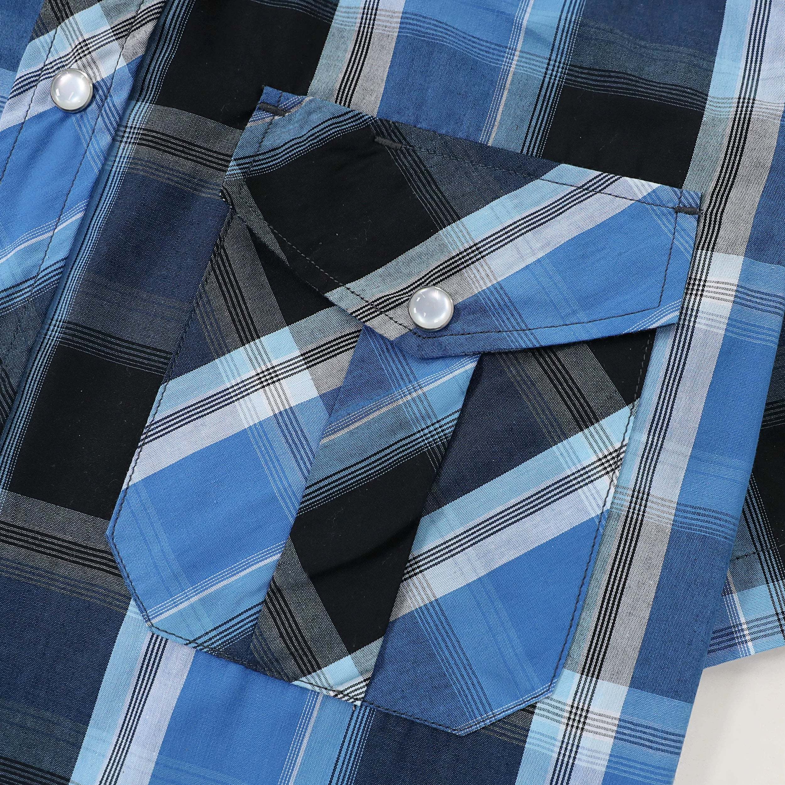 Dubinik? Western Shirts for Men Short Sleeve Plaid Pearl Snap Shirts for Men Button Up Shirt Cowboy Casual Work Shirt#41019