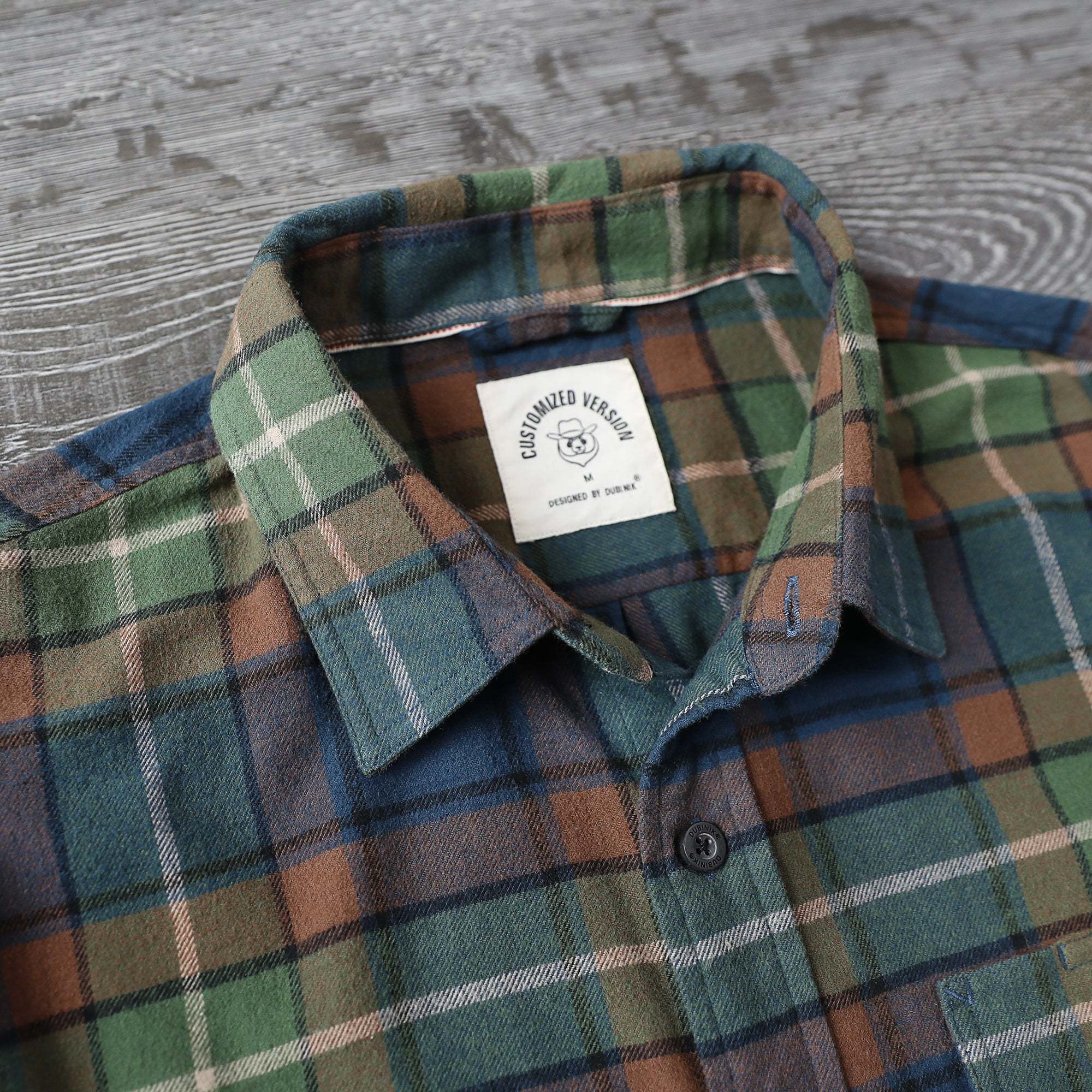 Dubinik? 6oz Mens Long Sleeve Midweight Flannel Shirt Warm Casual Soft Cotton Button Down Plaid Shirt #3405