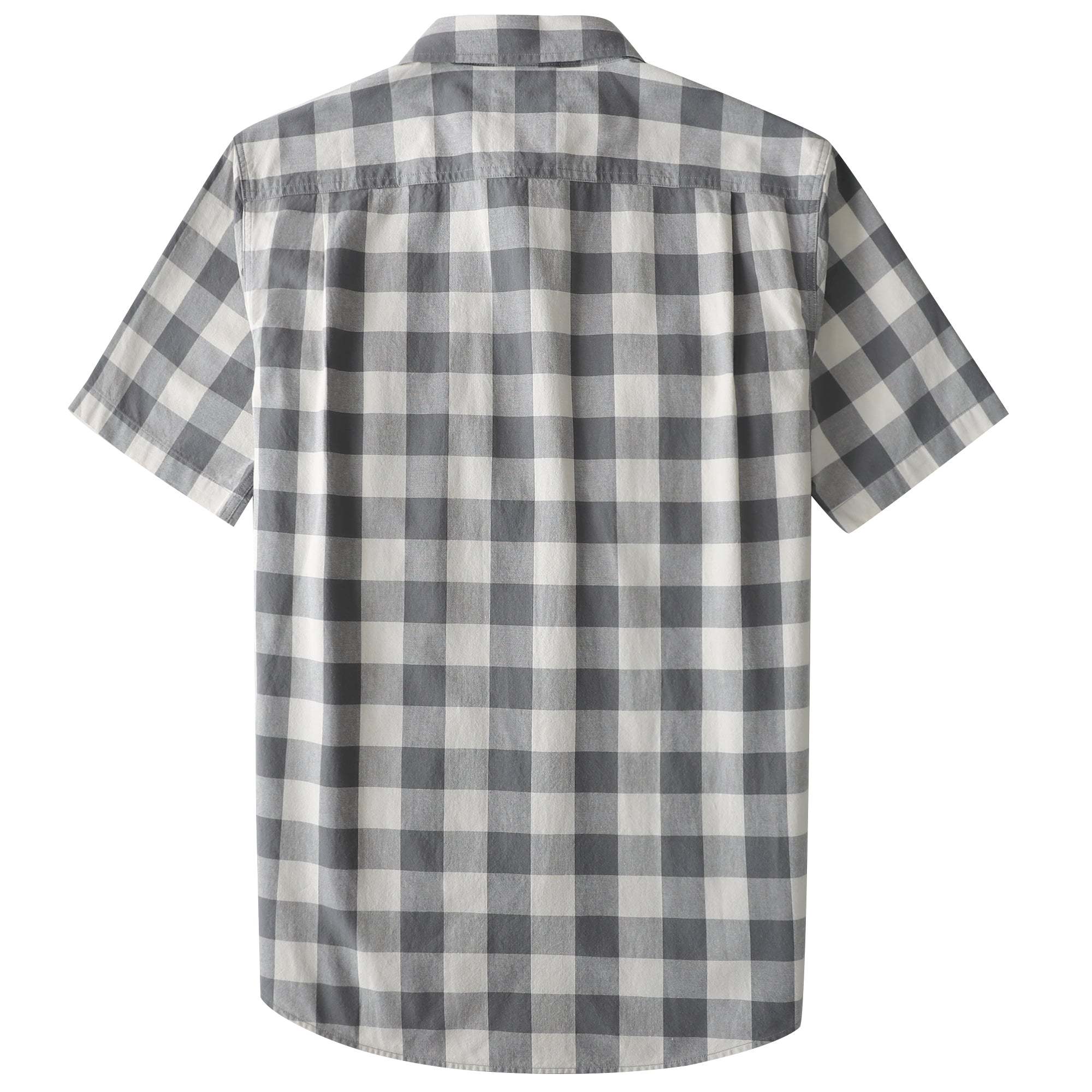 Dubinik? Men’s Short Sleeve Button-Down Shirt, Double Pockets, Casual Workwear Plaid#101715