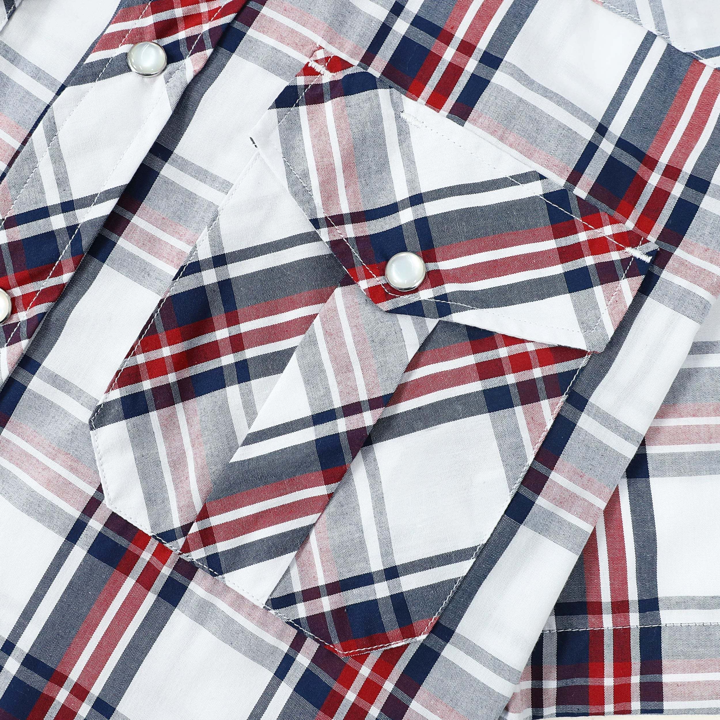 Dubinik? Western Shirts for Men Short Sleeve Plaid Pearl Snap Shirts for Men Button Up Shirt Cowboy Casual Work Shirt#41025