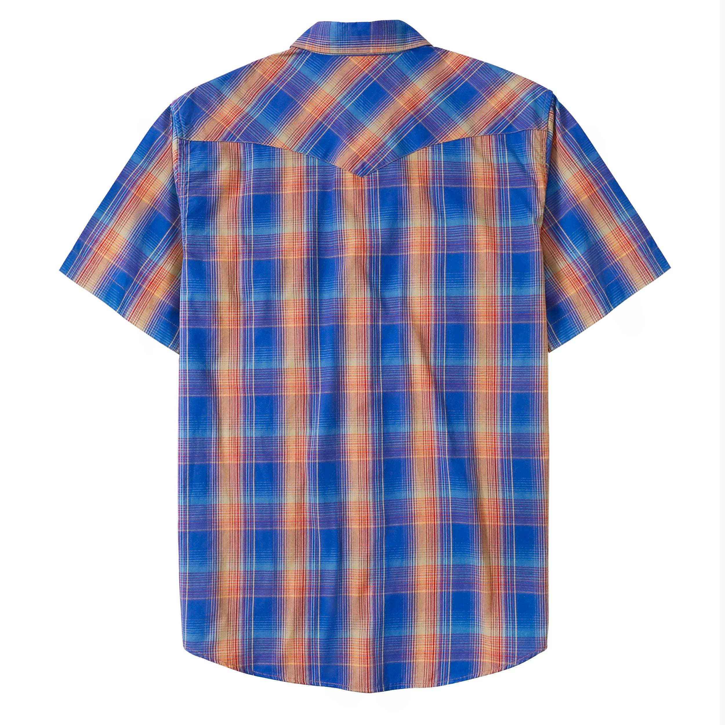 Dubinik? Western Shirts for Men Short Sleeve Plaid Pearl Snap Shirts for Men Button Up Shirt Cowboy Casual Work Shirt#41031