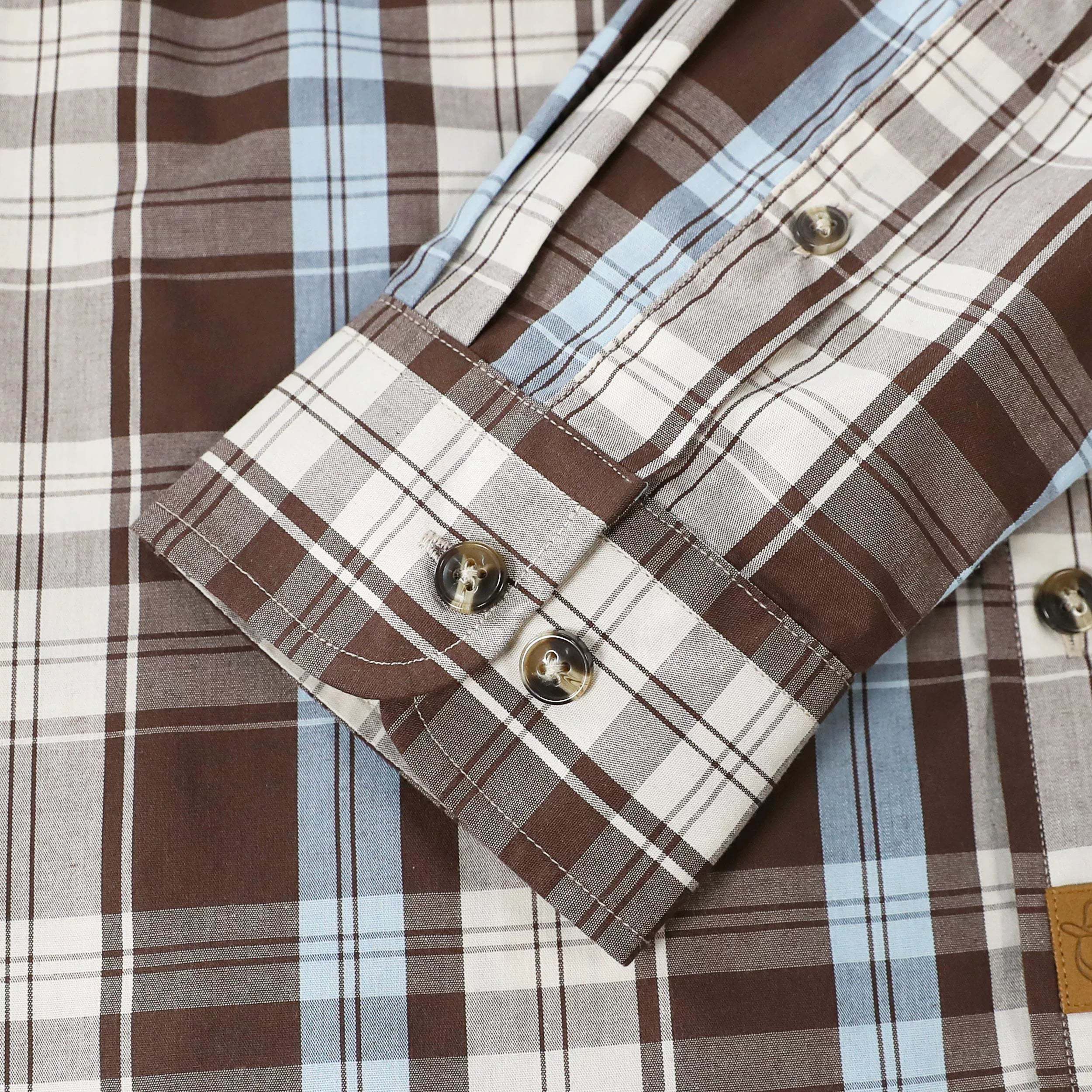 Dubinik? 3.2oz Mens Long Sleeve Casual Button Down Vintage Plaid Shirts#52001